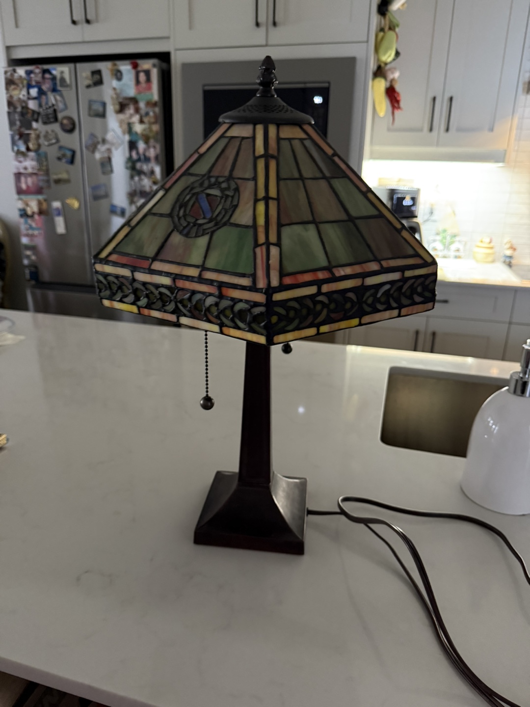 Tiffany Style Mosaic Stained Glass Table Lamp - photo 2