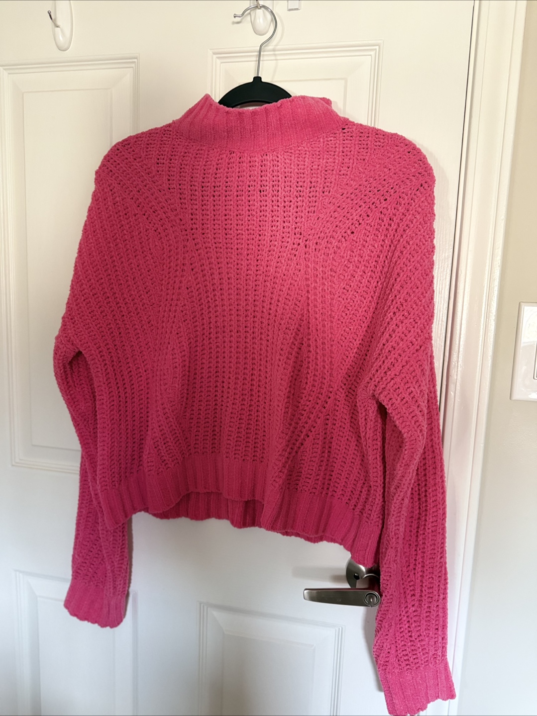 Pink Mock Neck Knit Sweater