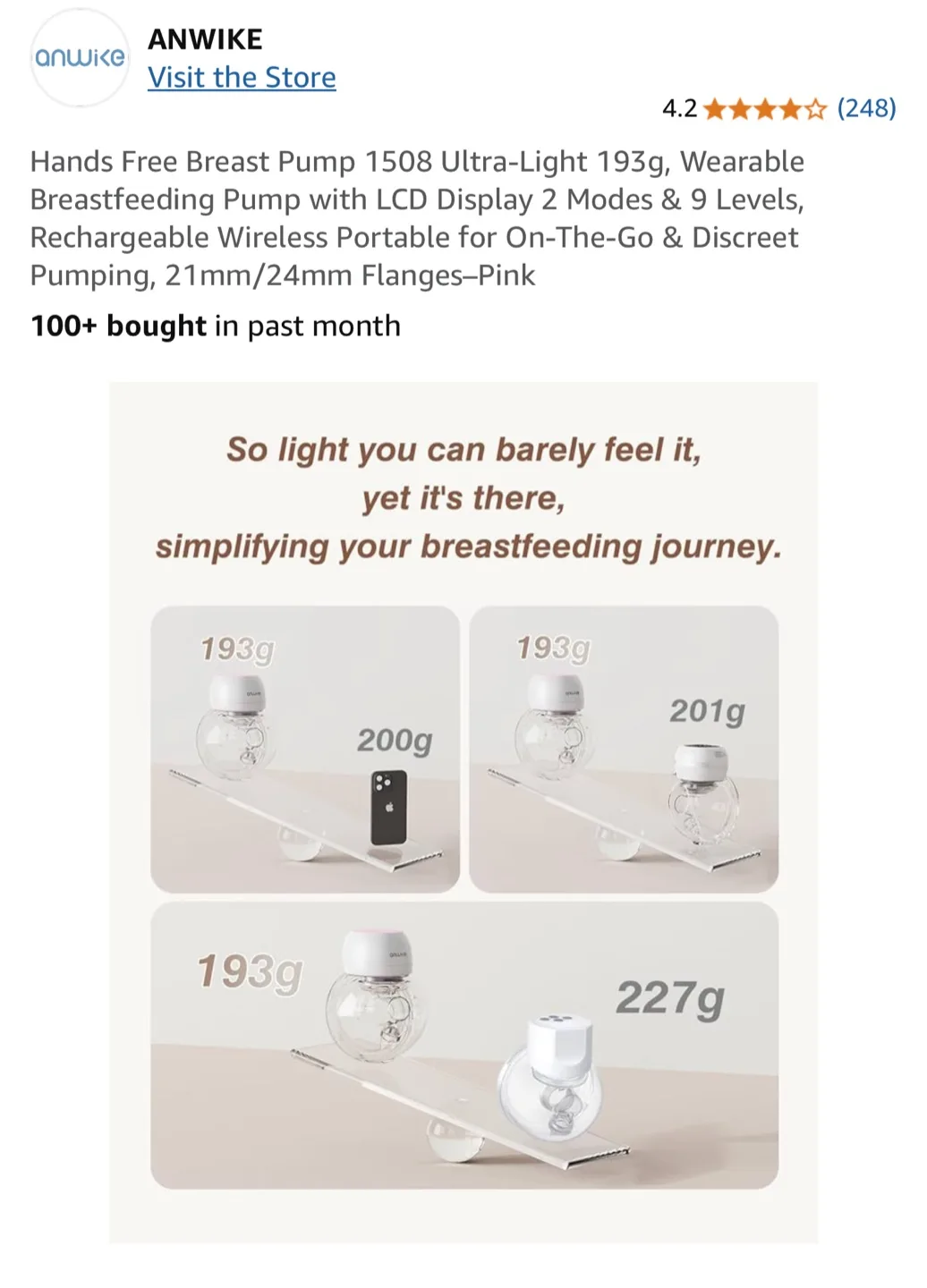 Anwike 1508 Ultra-Light Wearable Breast Pump image indicator(2)