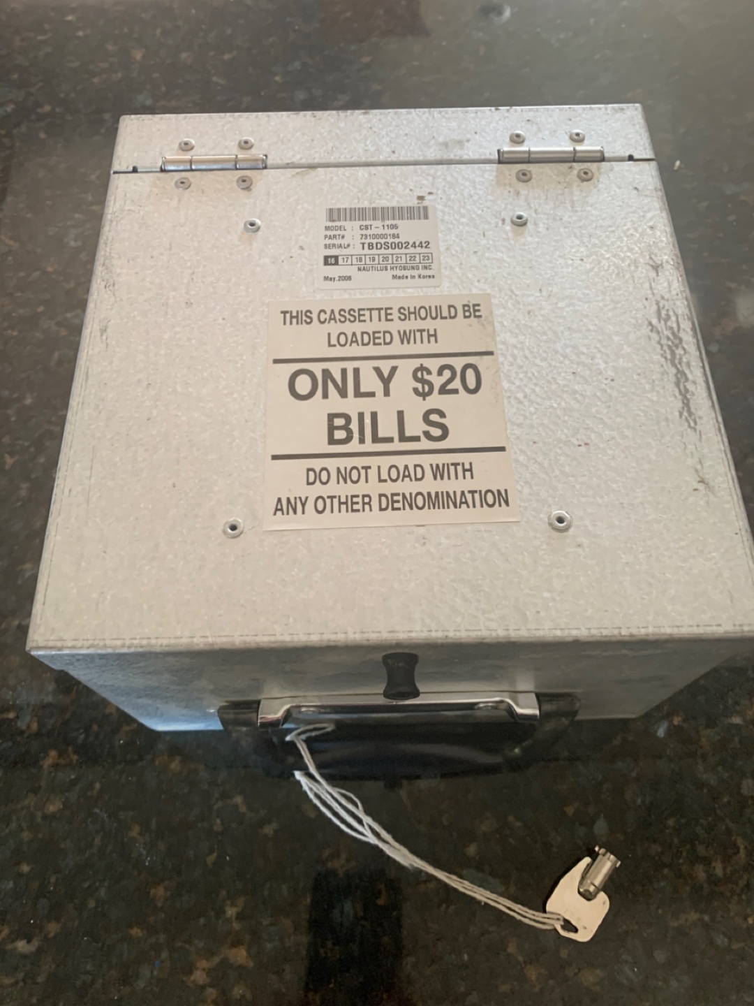 Bill Cassette for $20 bills