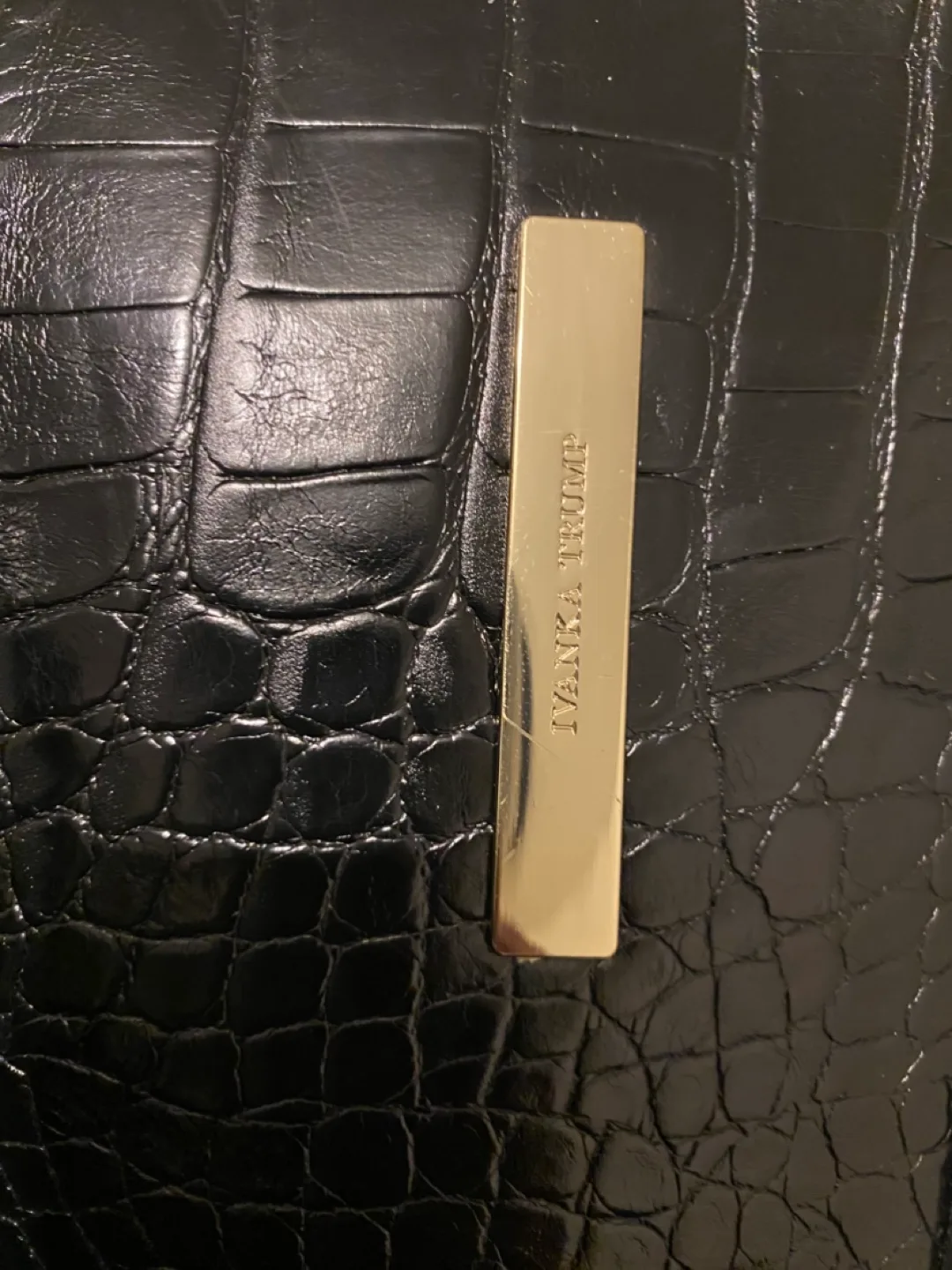 Ivanka Trump Black Crocodile-Embossed Satchel image indicator(4)