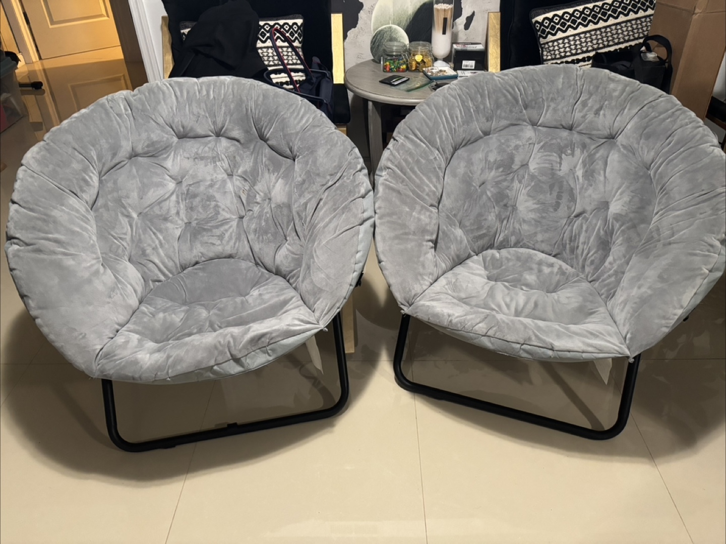 Gray Saucer Chairs