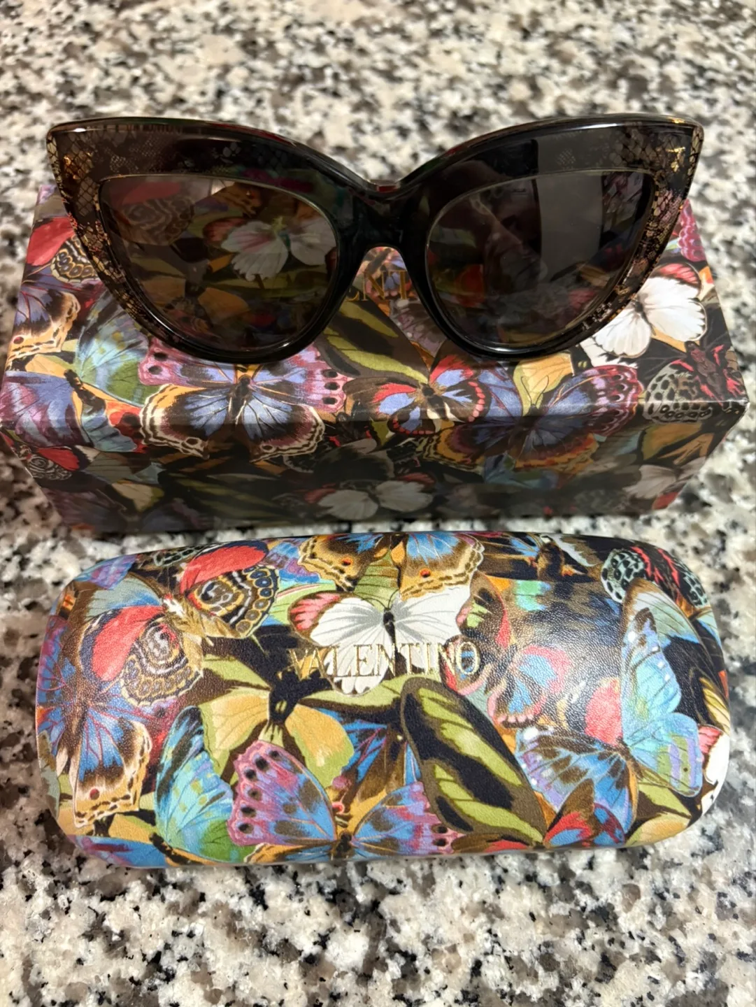 Valentino Cat-Eye Sunglasses with Butterfly Case thumbnail