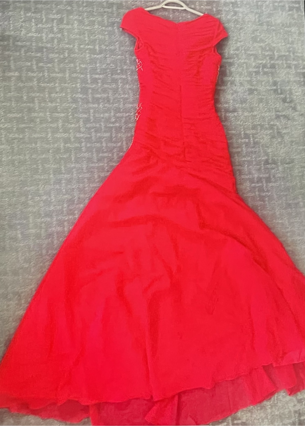Stunning Red Beaded Evening Gown - photo 3