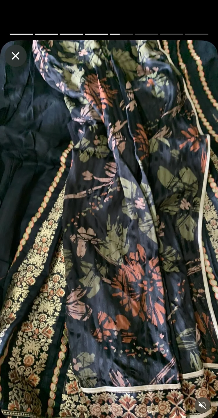 Black and Gold Embroidered Anarkali Suit image indicator(2)