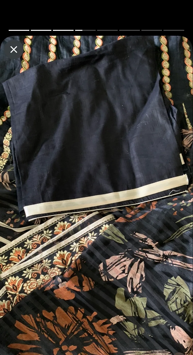 Black and Gold Embroidered Anarkali Suit image indicator(3)