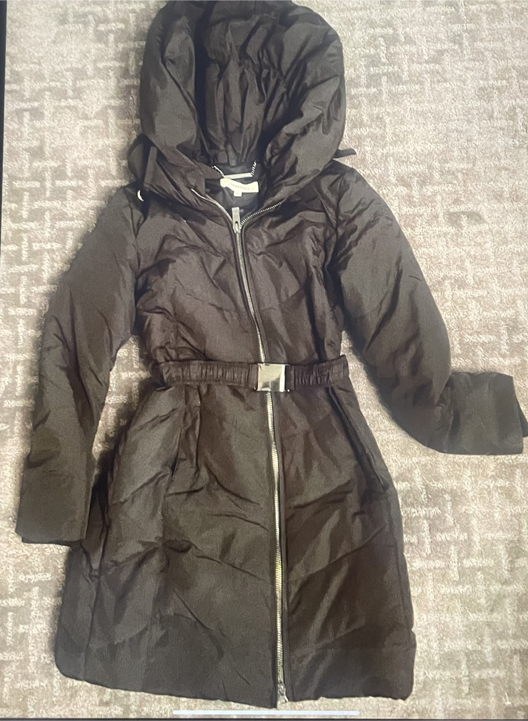 Hawke & Co.  Black Puffer Coat with Belt