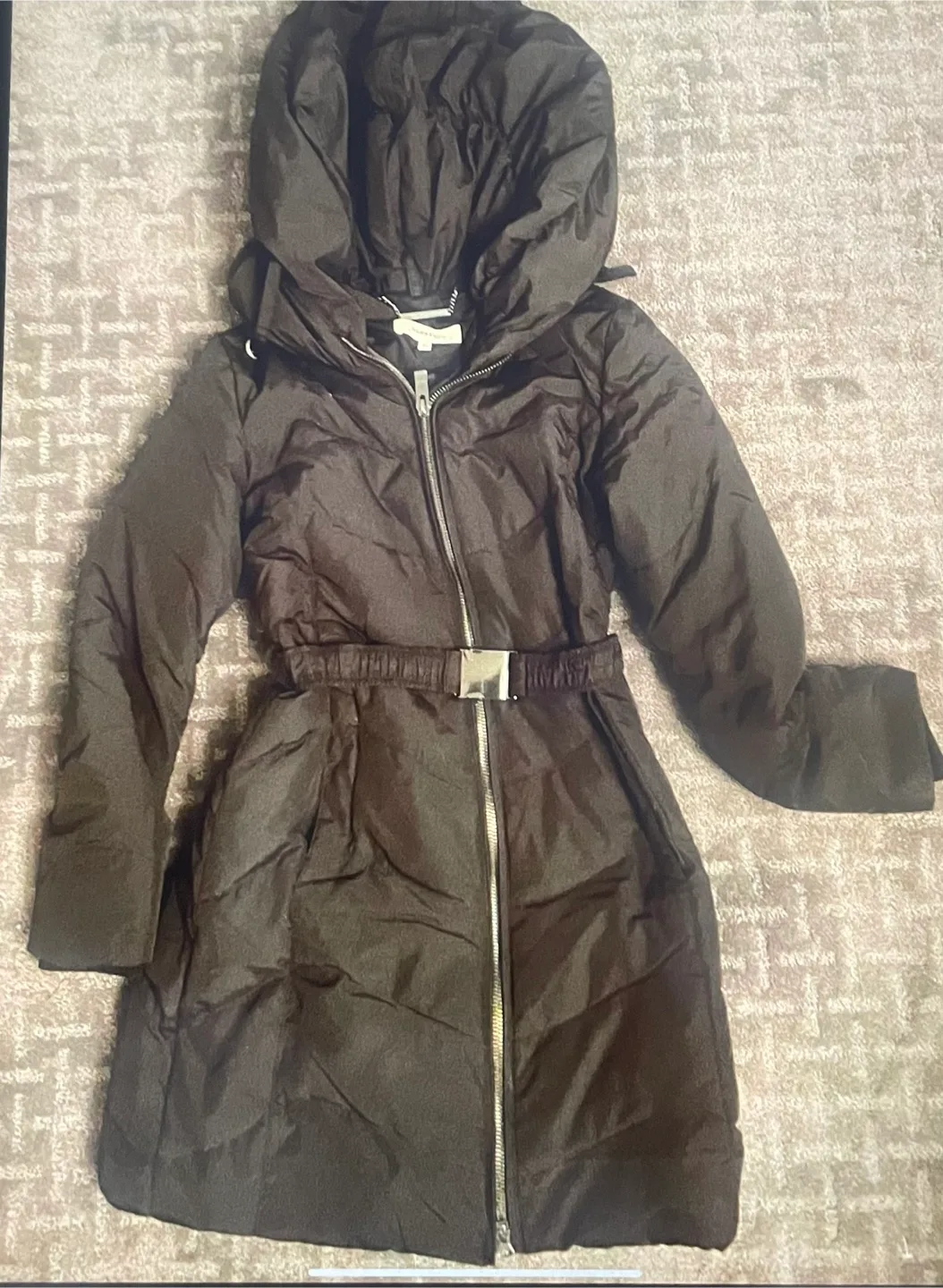 Hawke & Co.  Black Puffer Coat with Belt thumbnail