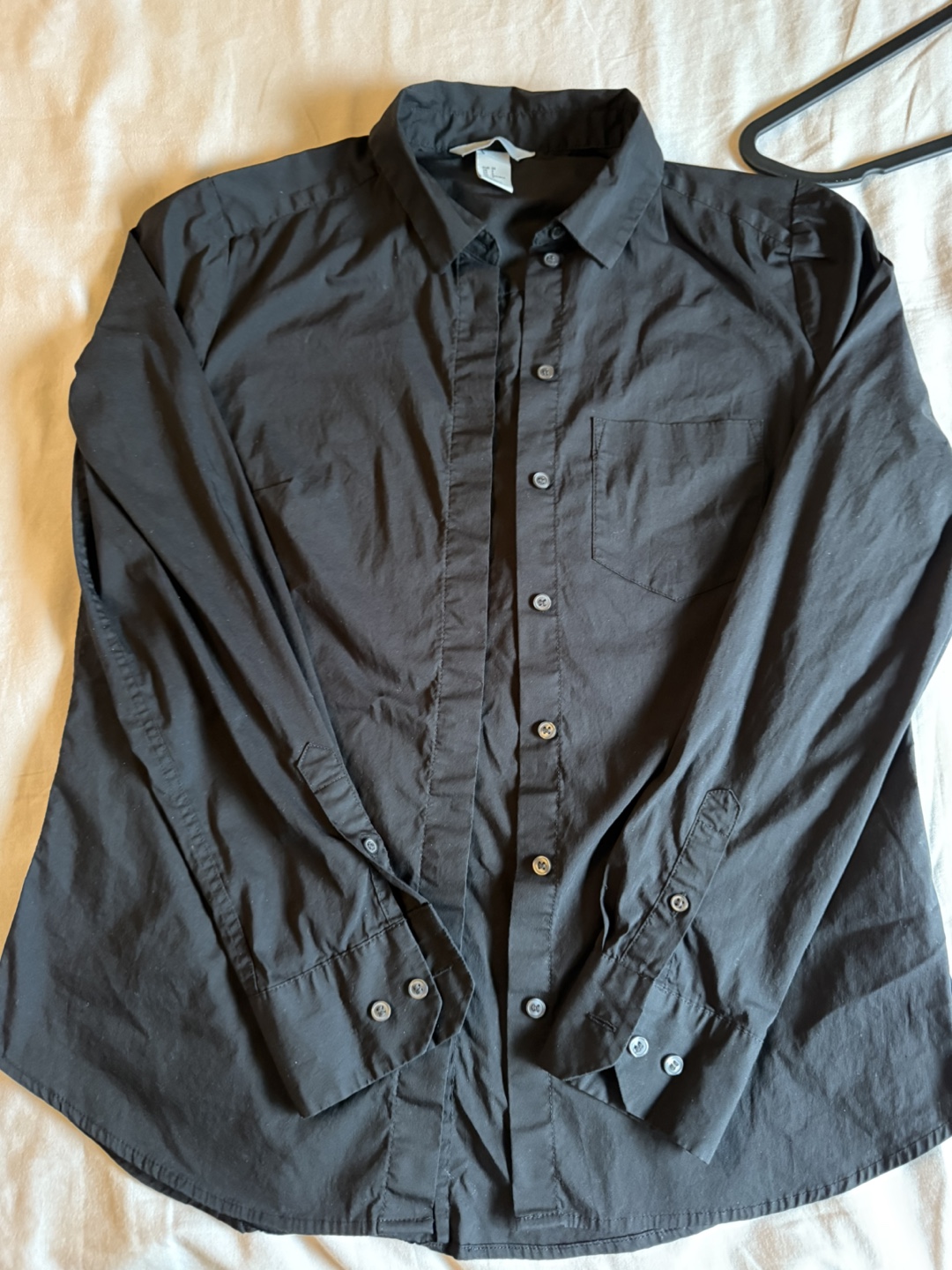 Women's Black Long Sleeve Button-Down Shirt