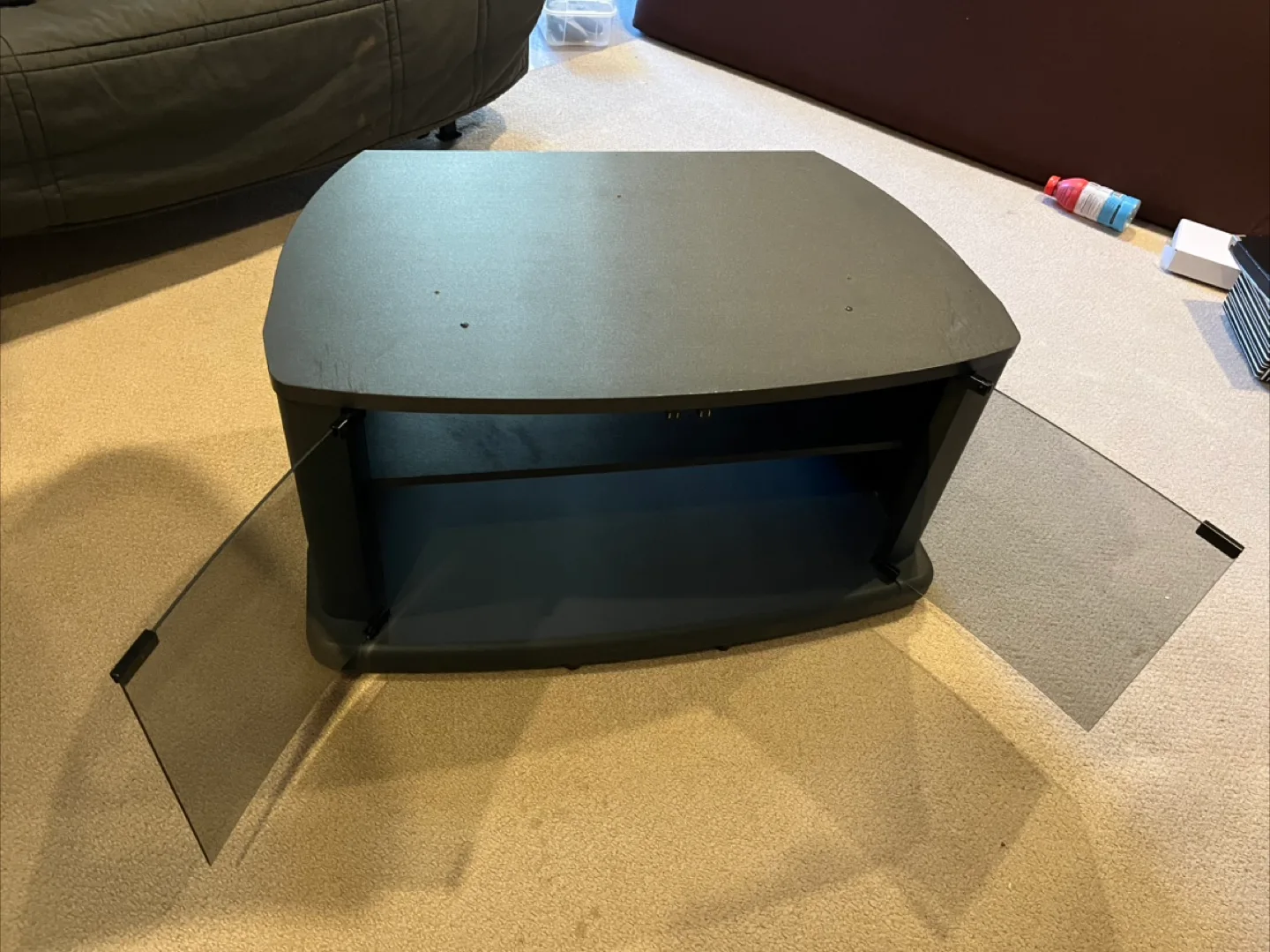 Black TV Stand with Glass Doors image indicator(5)