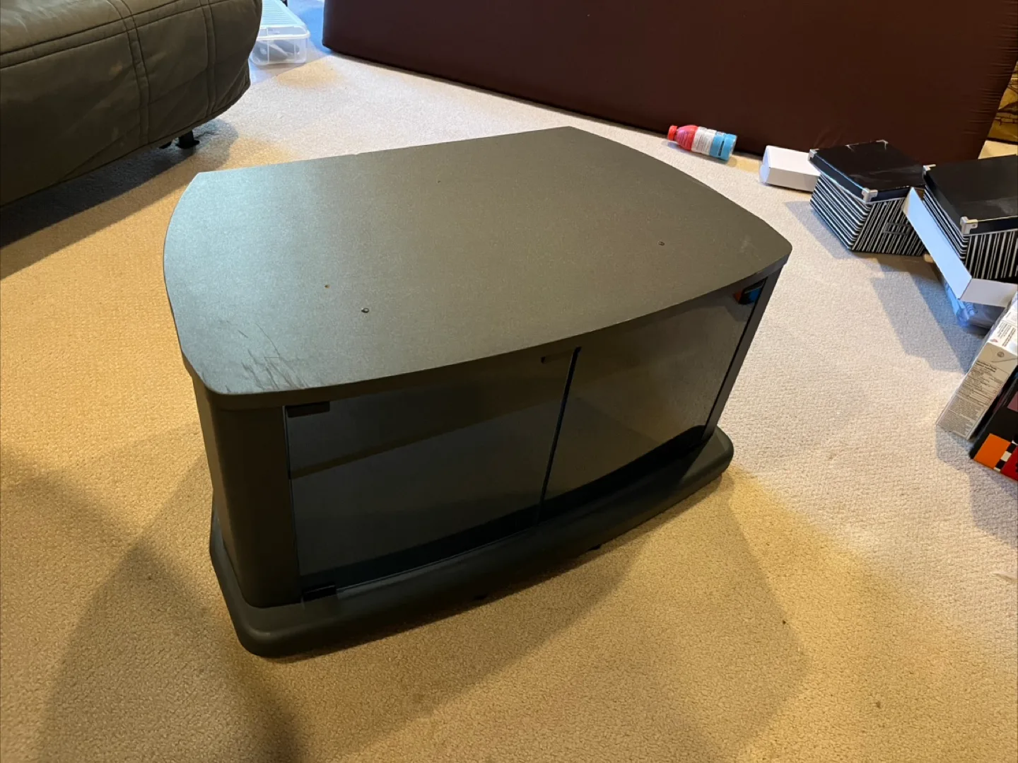 Black TV Stand with Glass Doors image indicator(3)