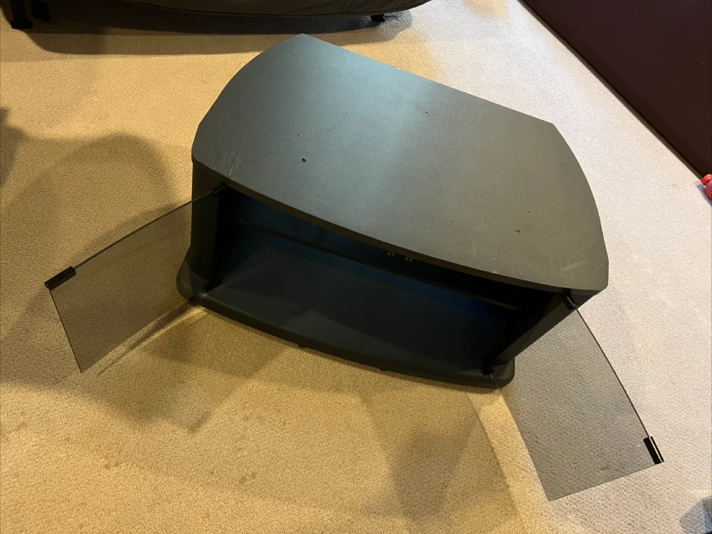 Black TV Stand with Glass Doors image indicator(6)