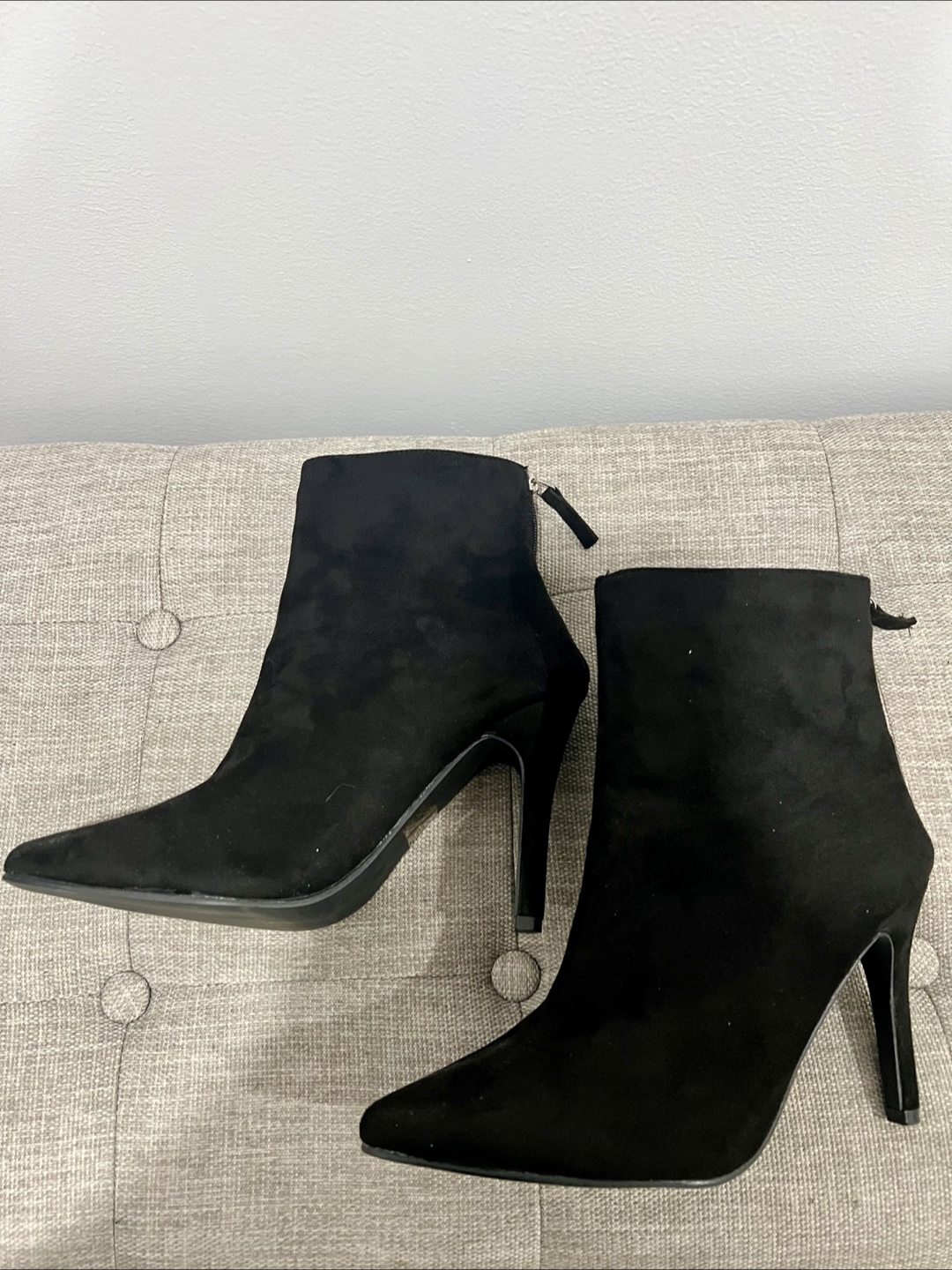Black Suede Ankle Boots - photo 2