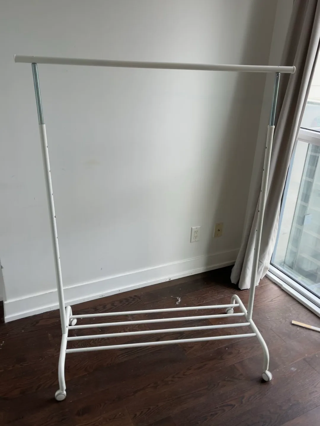 White Mobile Clothing Rack