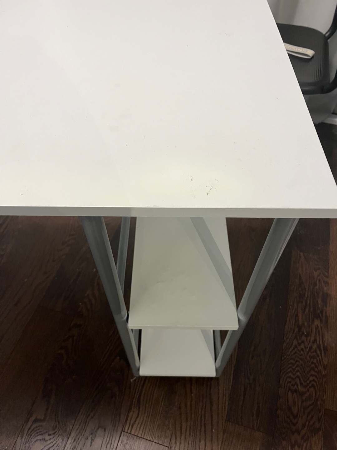 White Computer Desk with Shelf - photo 2