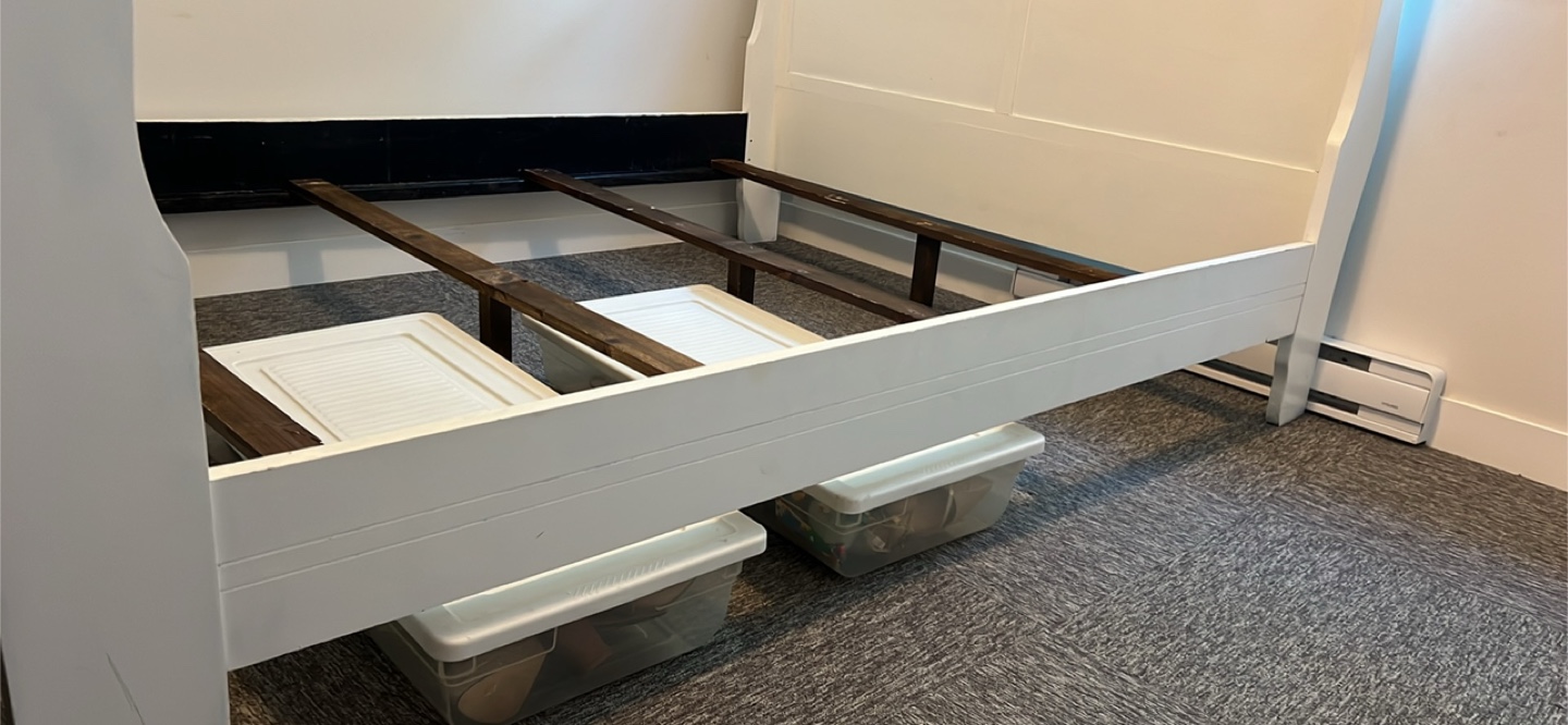 White Sleigh Bed Frame - Queen Size - photo 3