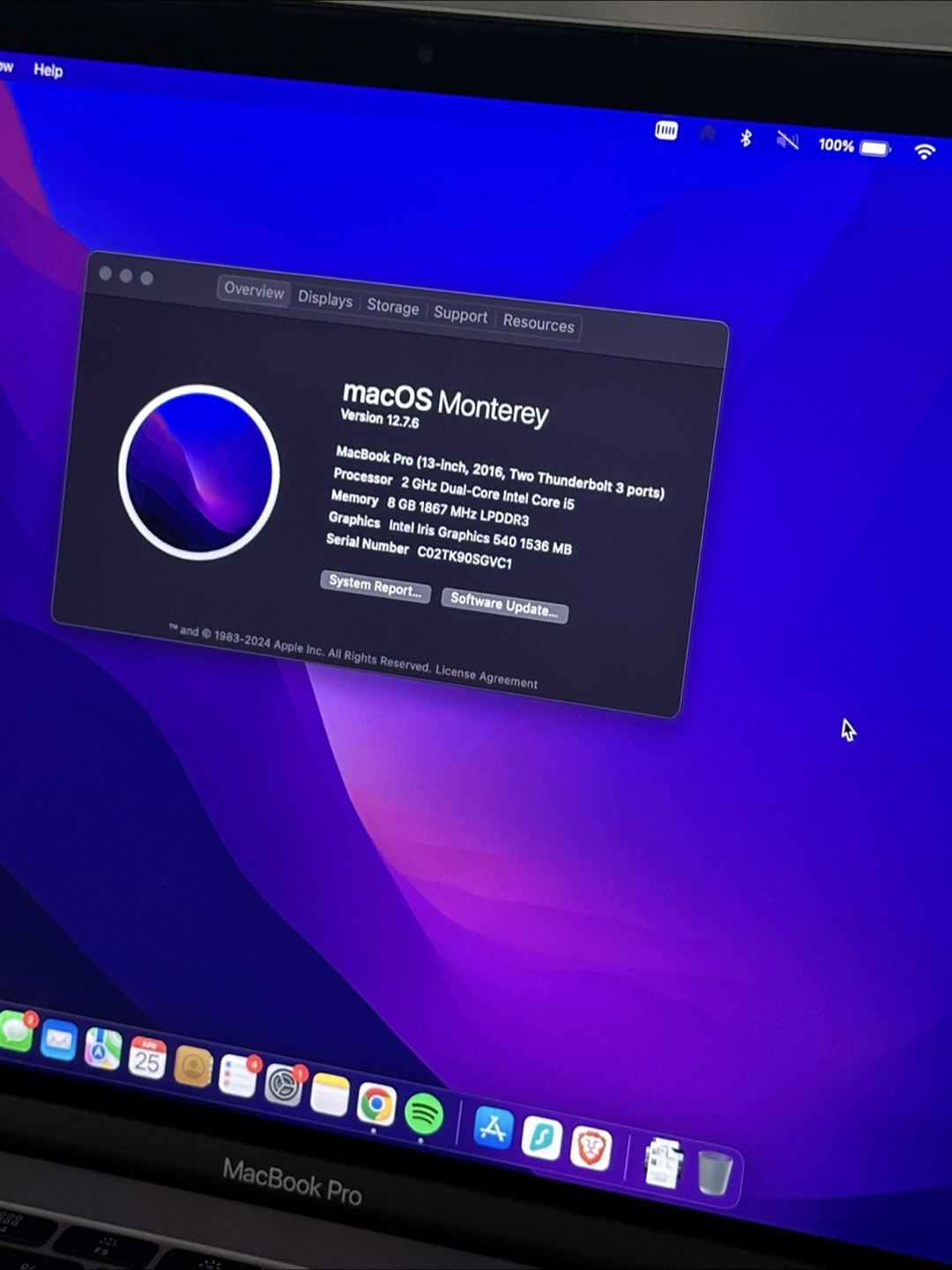 MacBook Pro 13-inch, 2016 8GB ram, 256GB SSD - photo 2