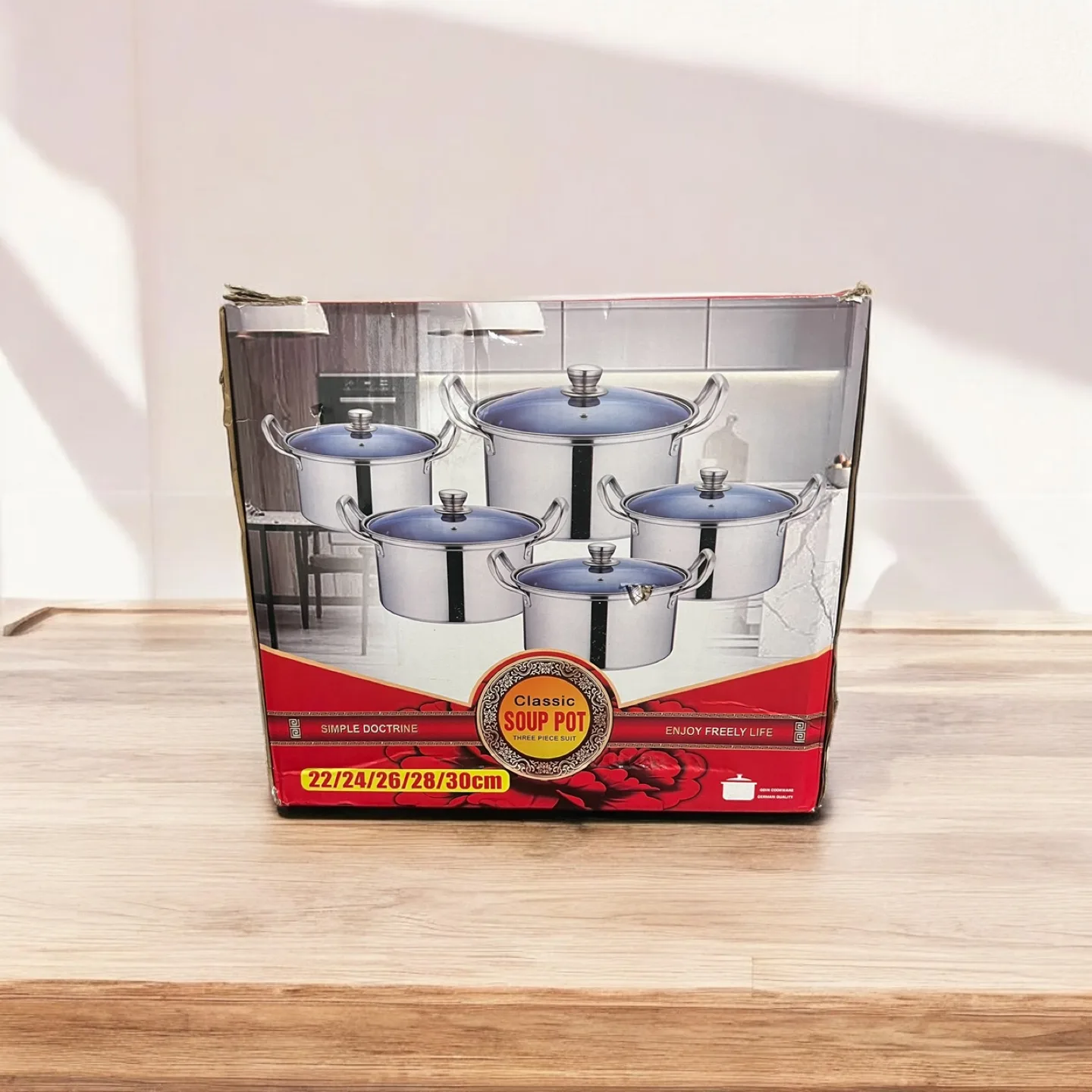 New Stainless Steel Soup Pot Set - 5 Pieces thumbnail