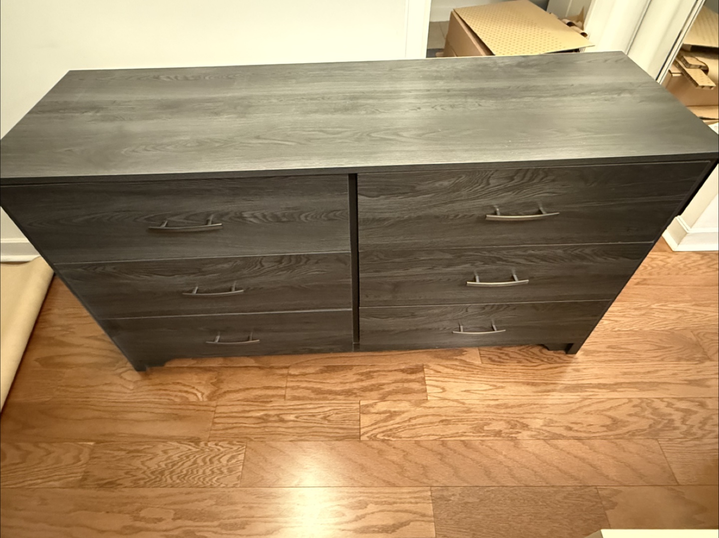 Dark Grey Six-Drawer Dresser
