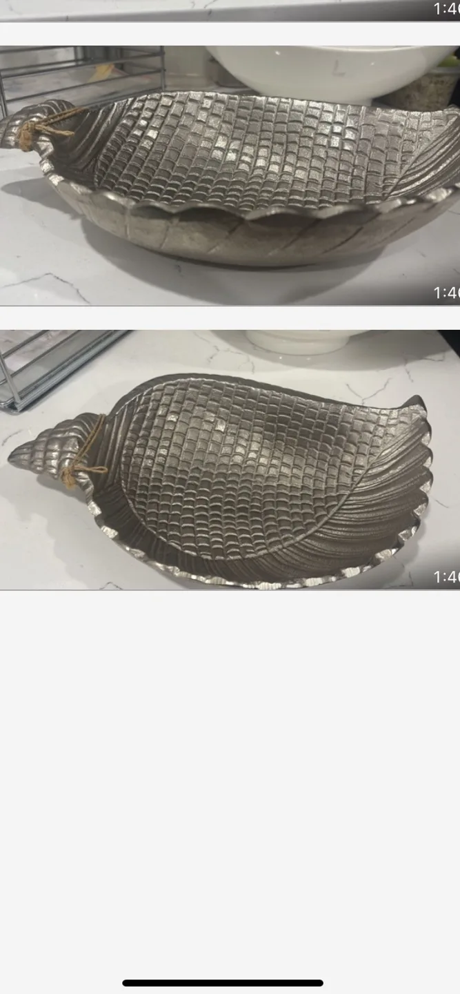 Half pineapple shape metal platter new sale $ 25
