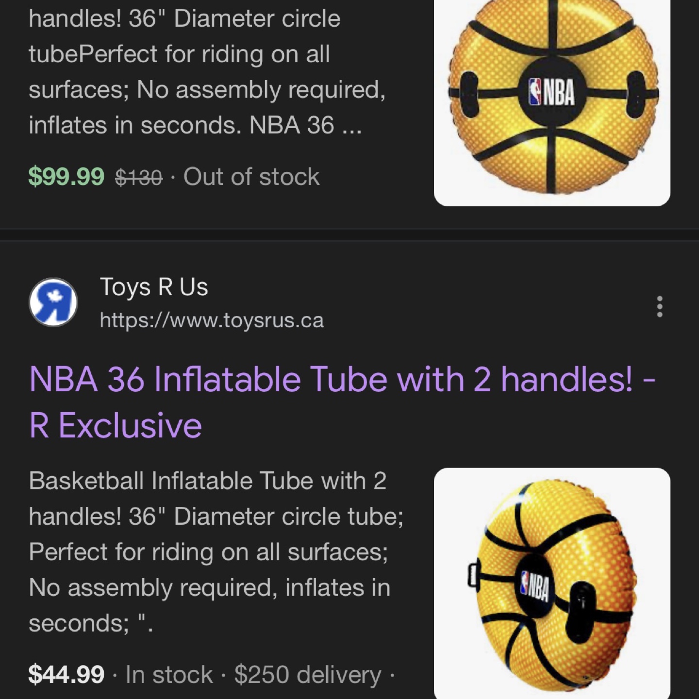 NBA 36" Inflatable Tube with handles - photo 2