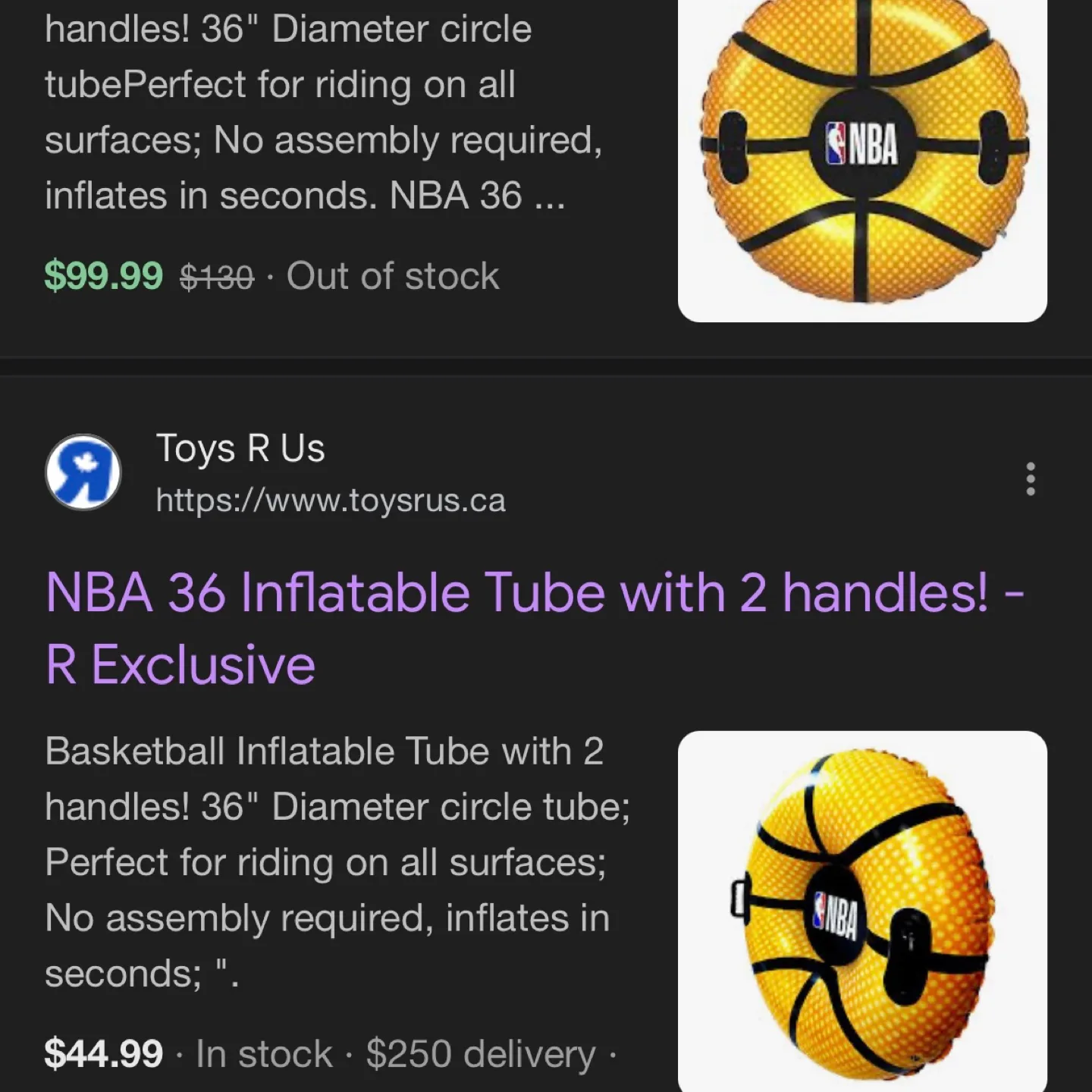 NBA 36" Inflatable Tube with handles image indicator(2)