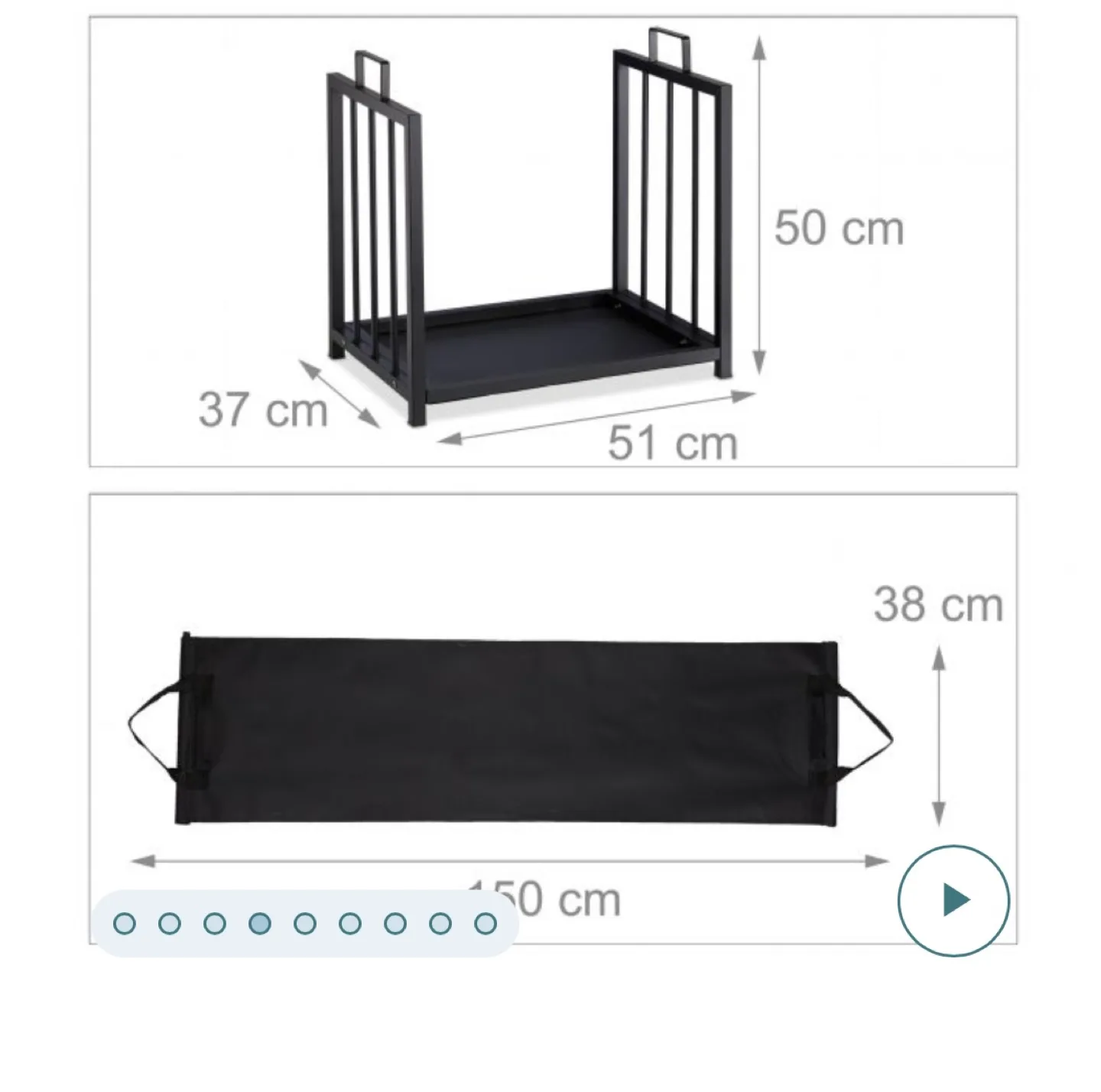 Firewood Holder & Carrier with double handles & Removable Cloth image indicator(2)