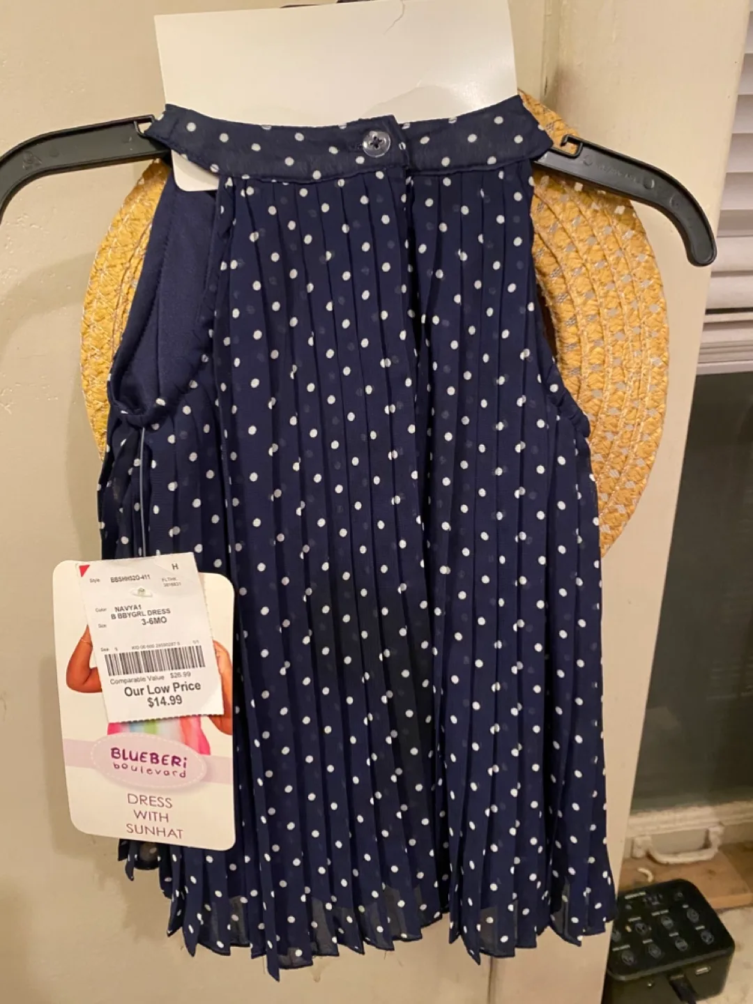 Blueberi Boulevard Infant Size 3-6 month Dress and Sunhat Set thumbnail