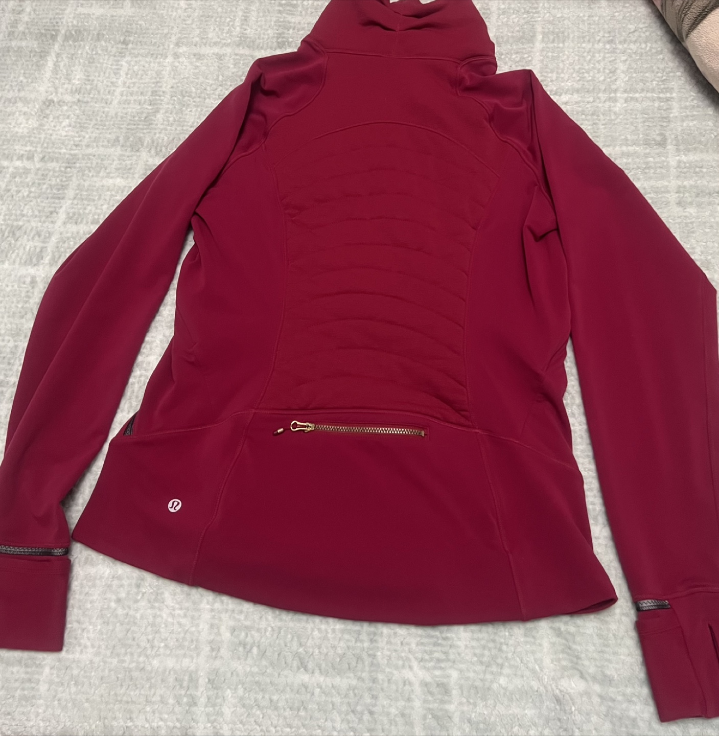 Lululemon Burgundy Quilted Zip-Up Jacket
