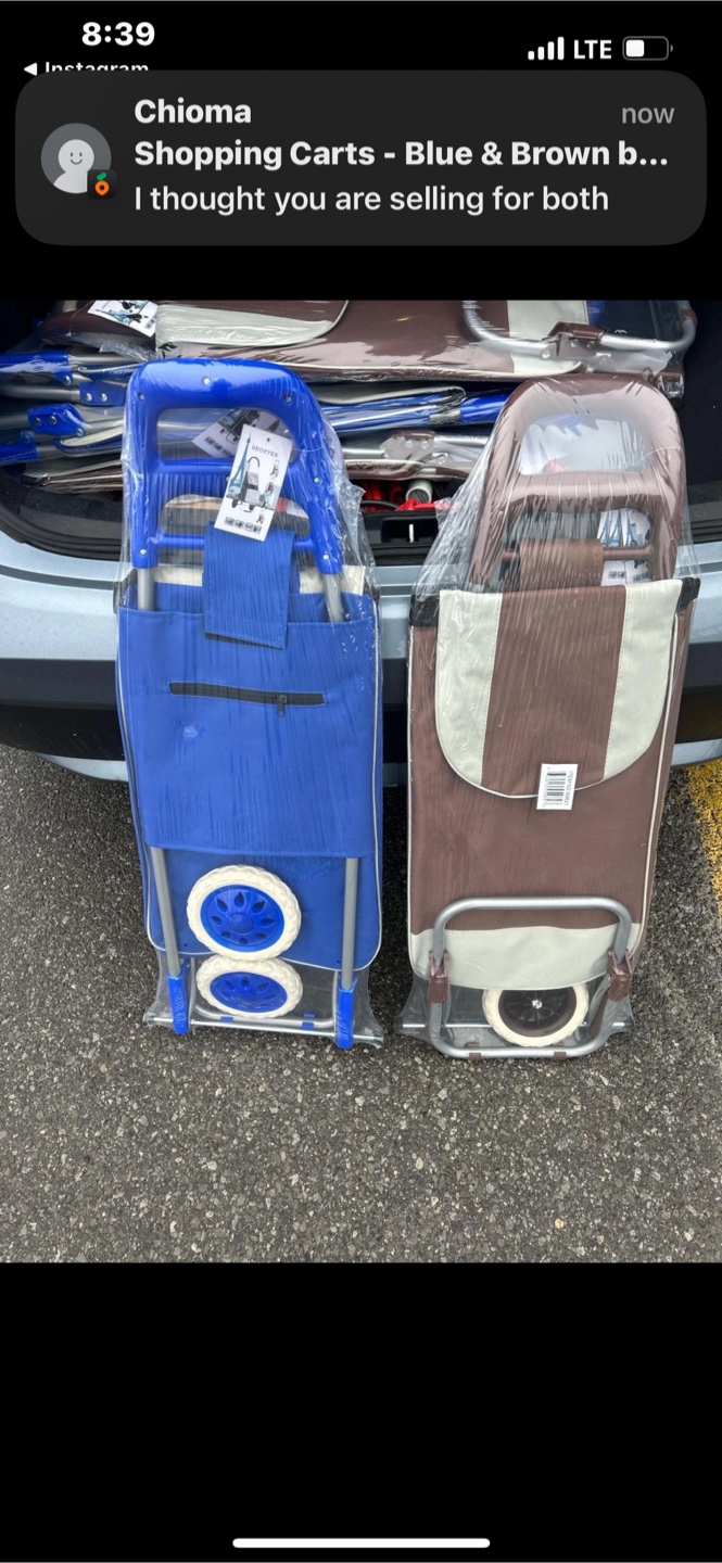 Shopping Carts - Blue and Brown black brand new