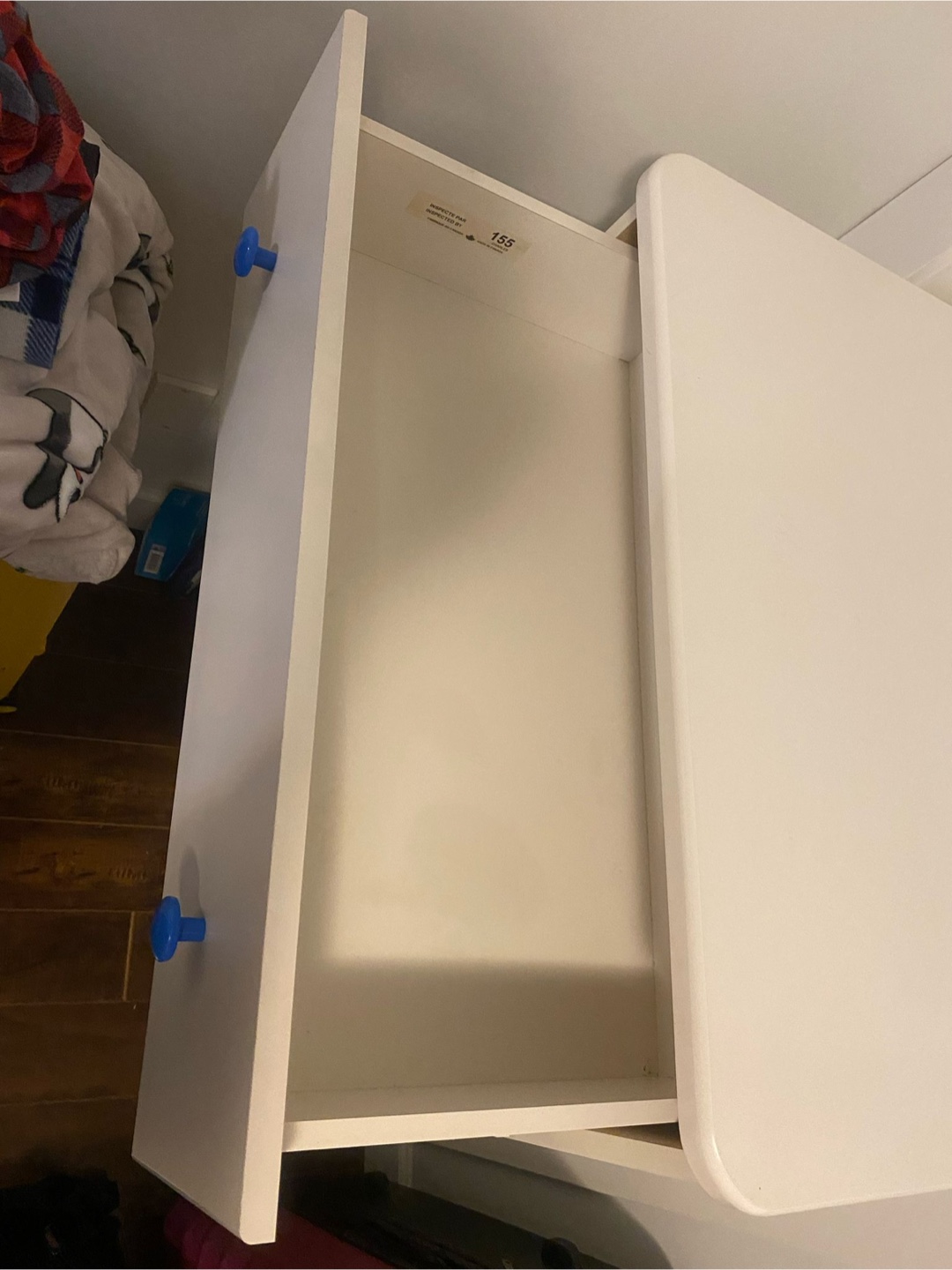 White Chest of Drawers with Blue Knobs - photo 2