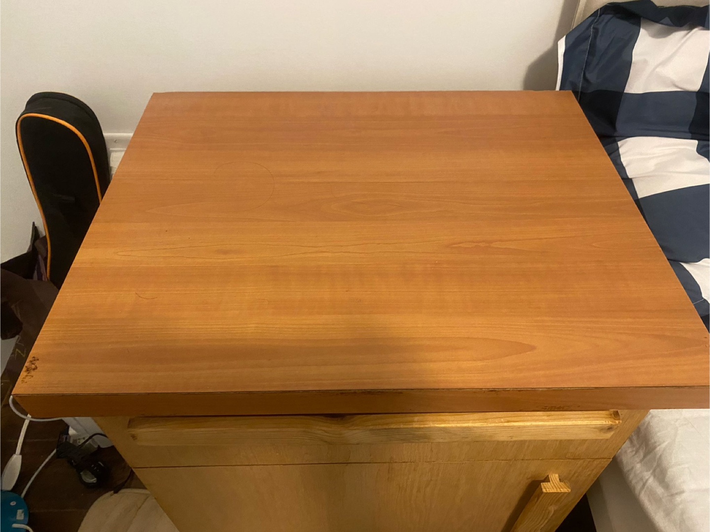 Light Brown Wooden Nightstand - photo 2