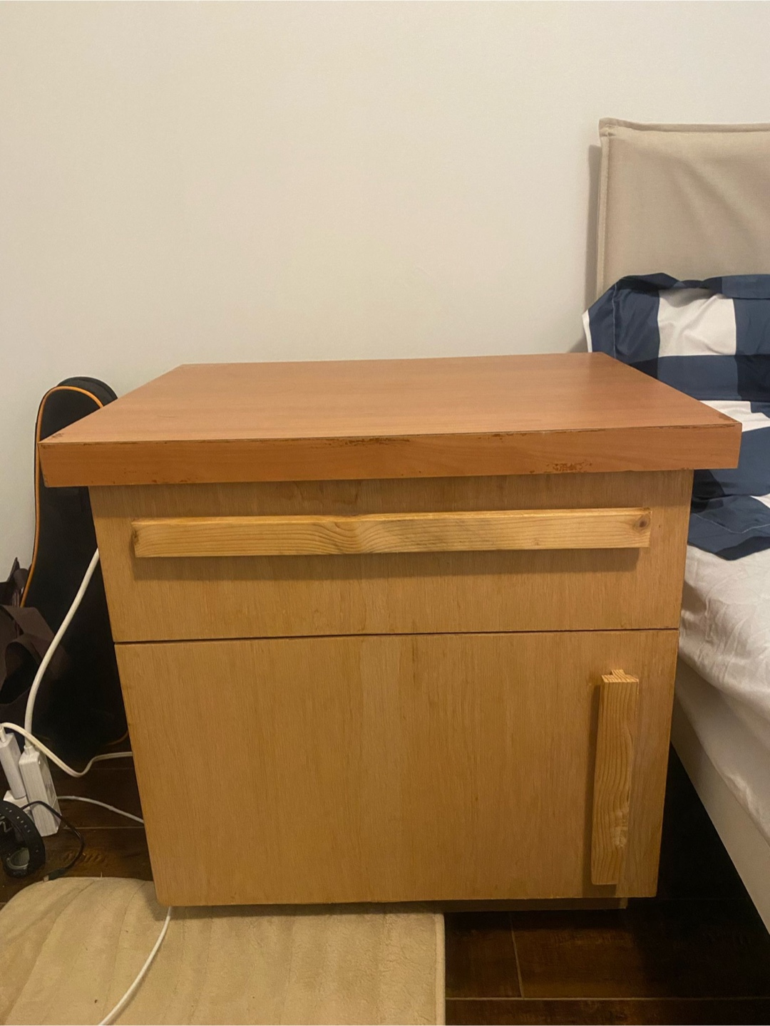 Light Brown Wooden Nightstand