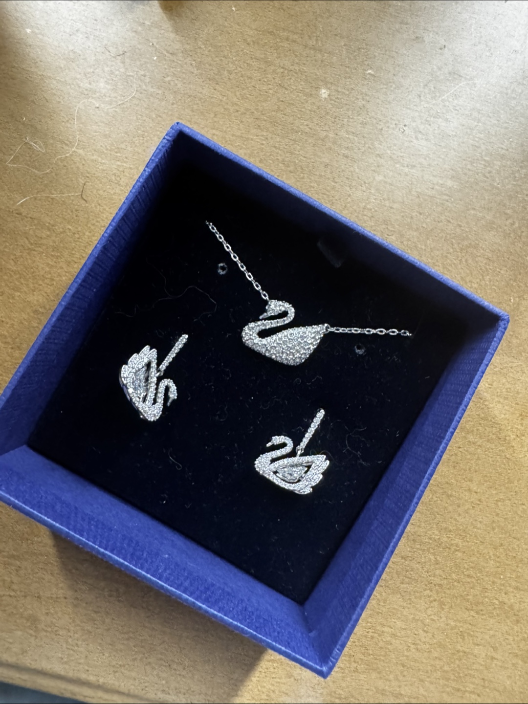 Swarovski Swan Necklace and Earrings Set