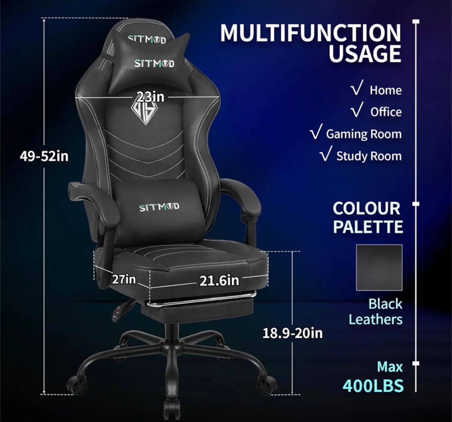 Brand New SitMod Gaming Chair with Footrest image indicator(2)