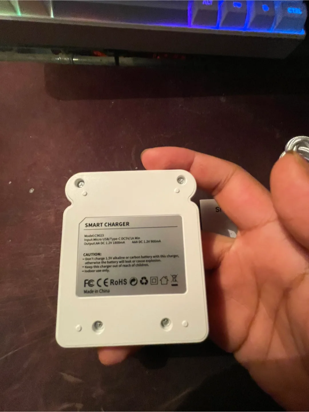 USB Battery Charger (4 Slot) -AA/AAA Batteries + USB-C Cable image indicator(2)