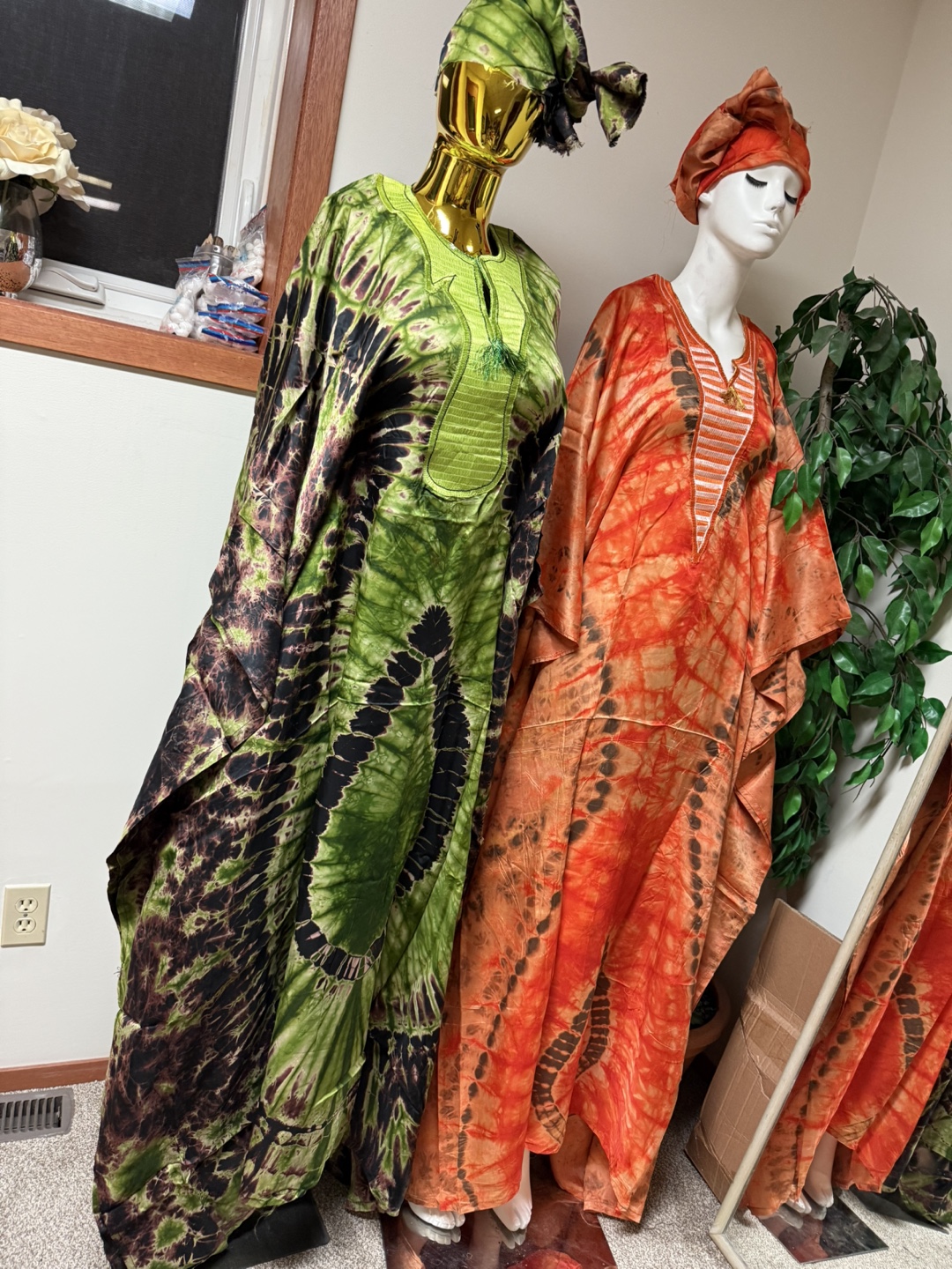 Tie-Dye Adire silk  Kaftans (4 Pieces)