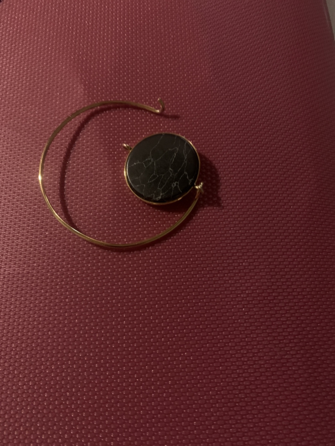 Gold-tone marble bangle bracelet