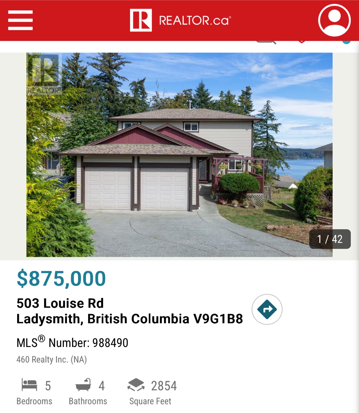Ladysmith Waterfront Home - 5 Bed, 4 Bath