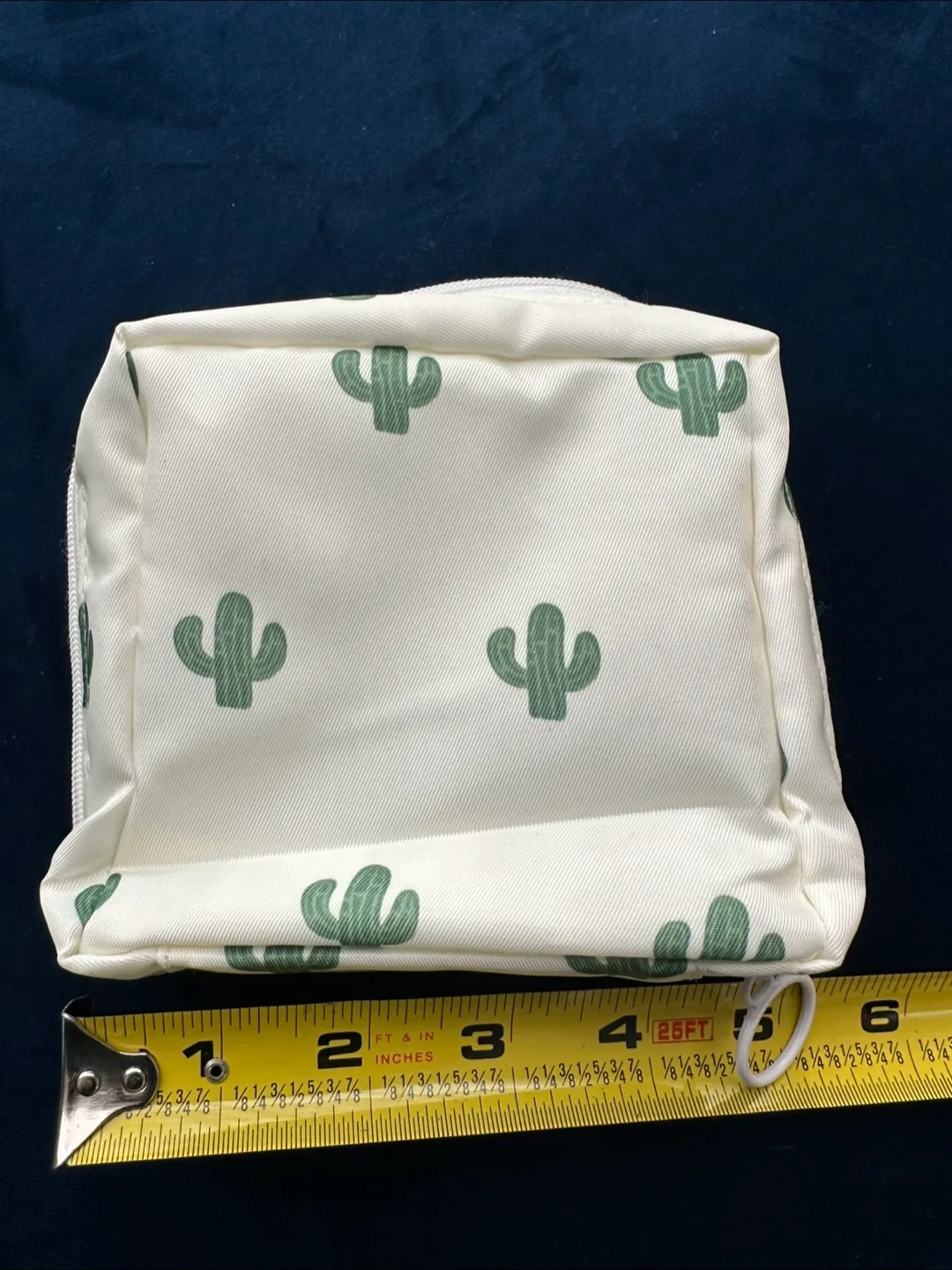 Cactus Print sanitary bag zippered pouch 💚 thumbnail
