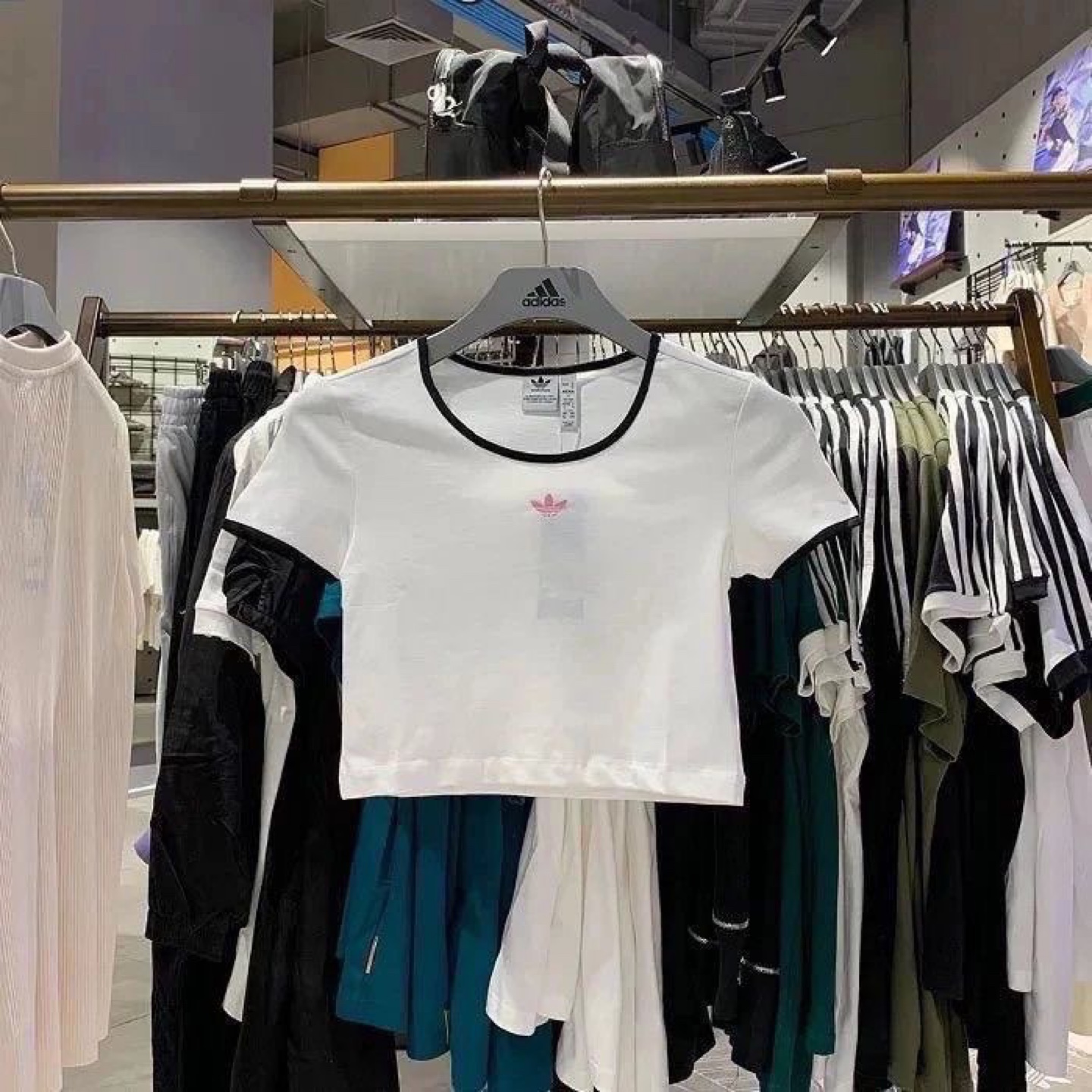 Adidas White Crop Top