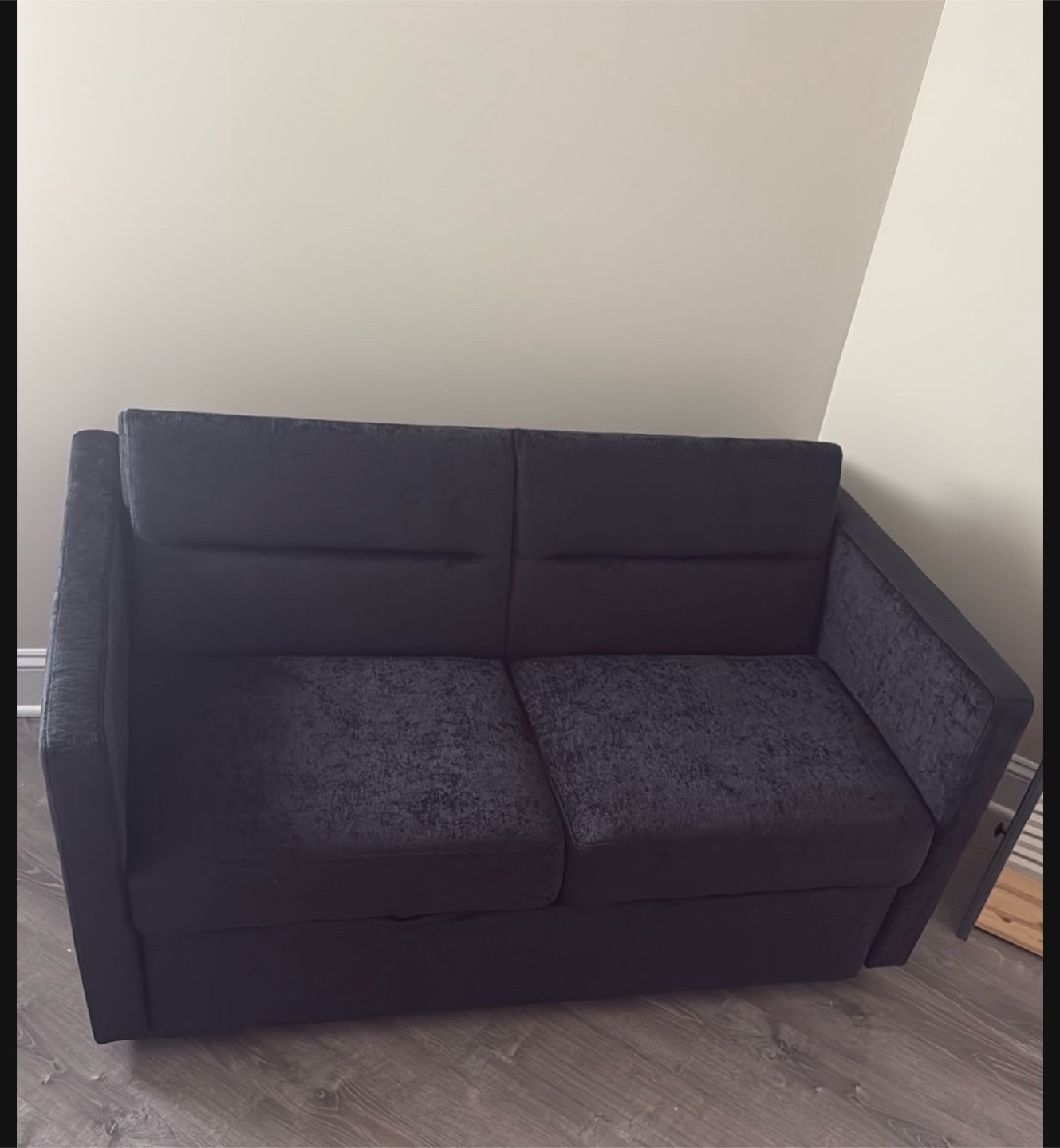 Black Velvet Futon Sofa Bed