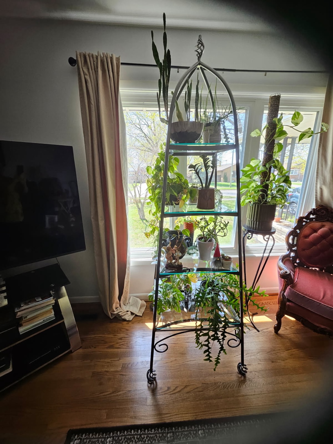 Metal Stand with Glass Shelves
