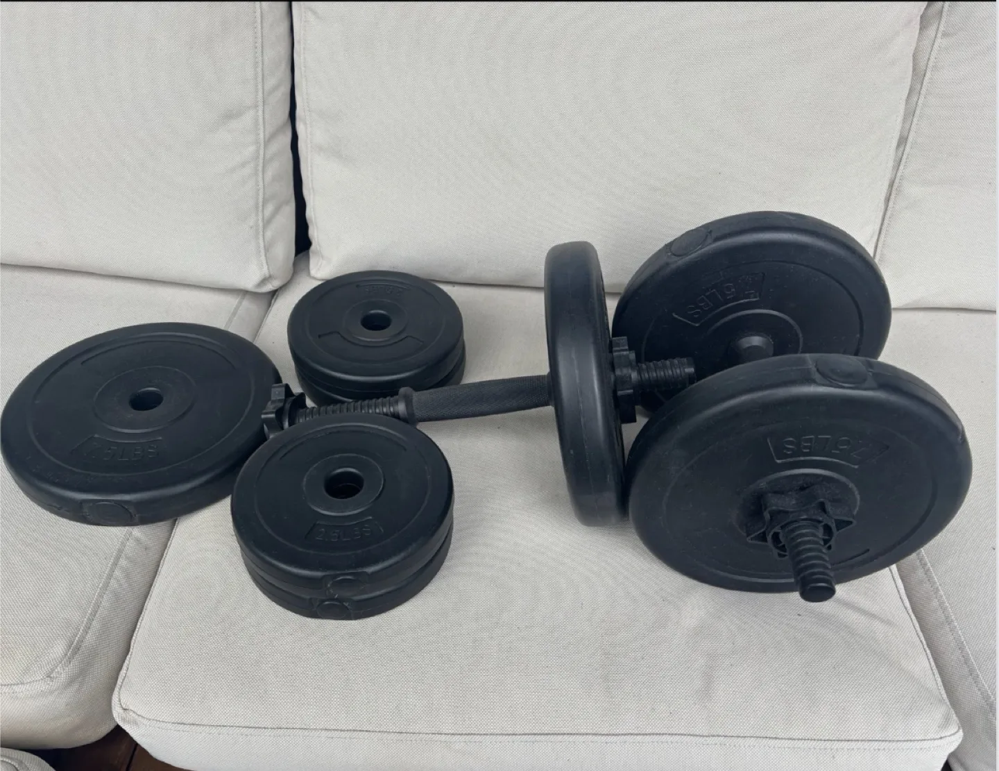 2 x Adjustable Dumbbells with Multiple Weight Discs thumbnail