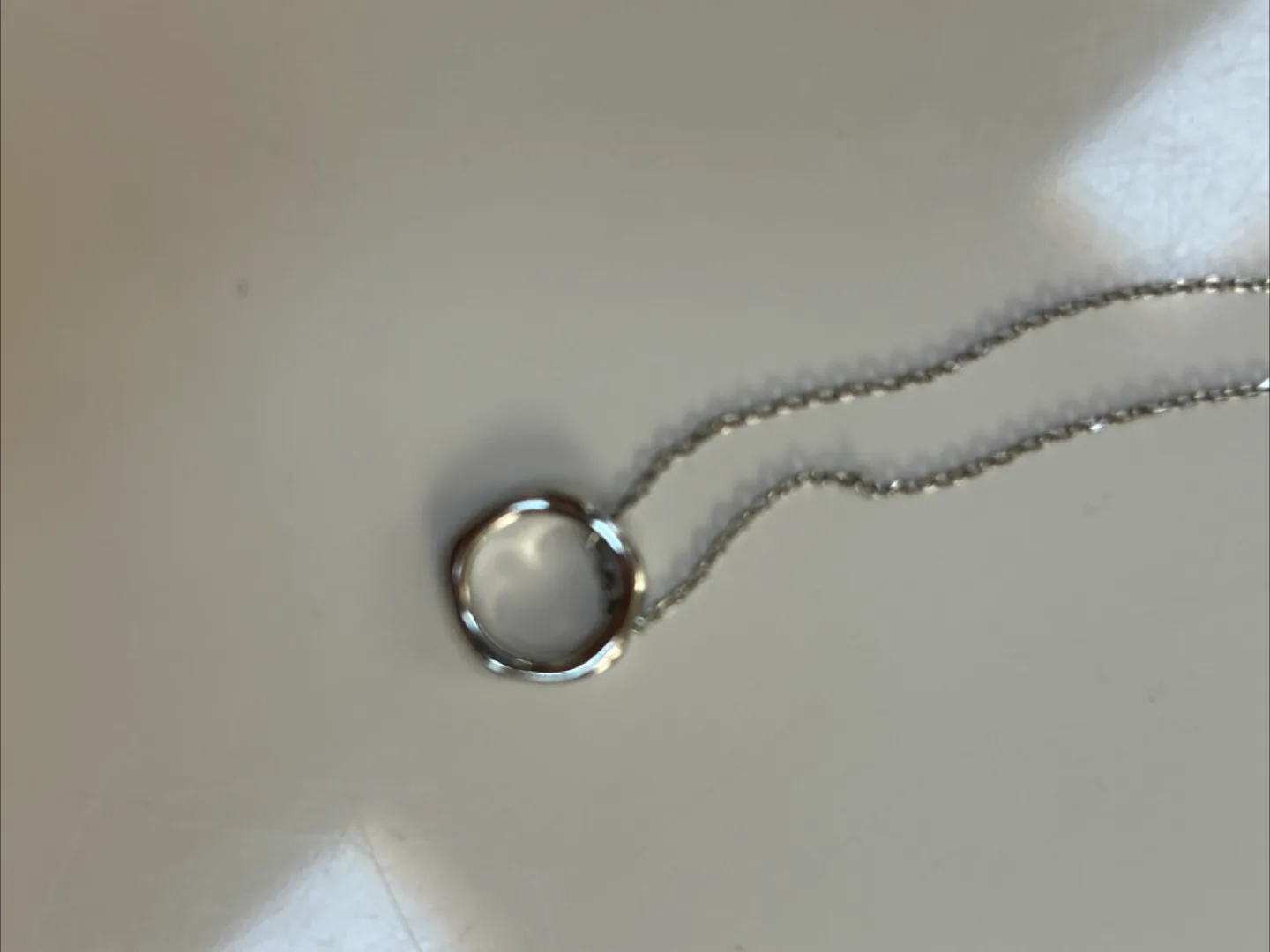 Silver Circle Pendant Necklace thumbnail