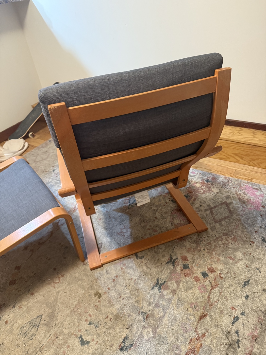 IKEA POÄNG Armchair with Ottoman - Gray - photo 3