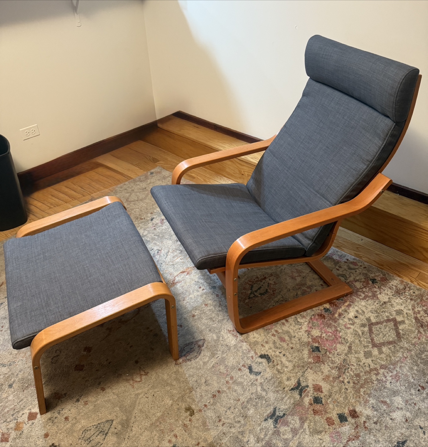 IKEA POÄNG Armchair with Ottoman - Gray - photo 2