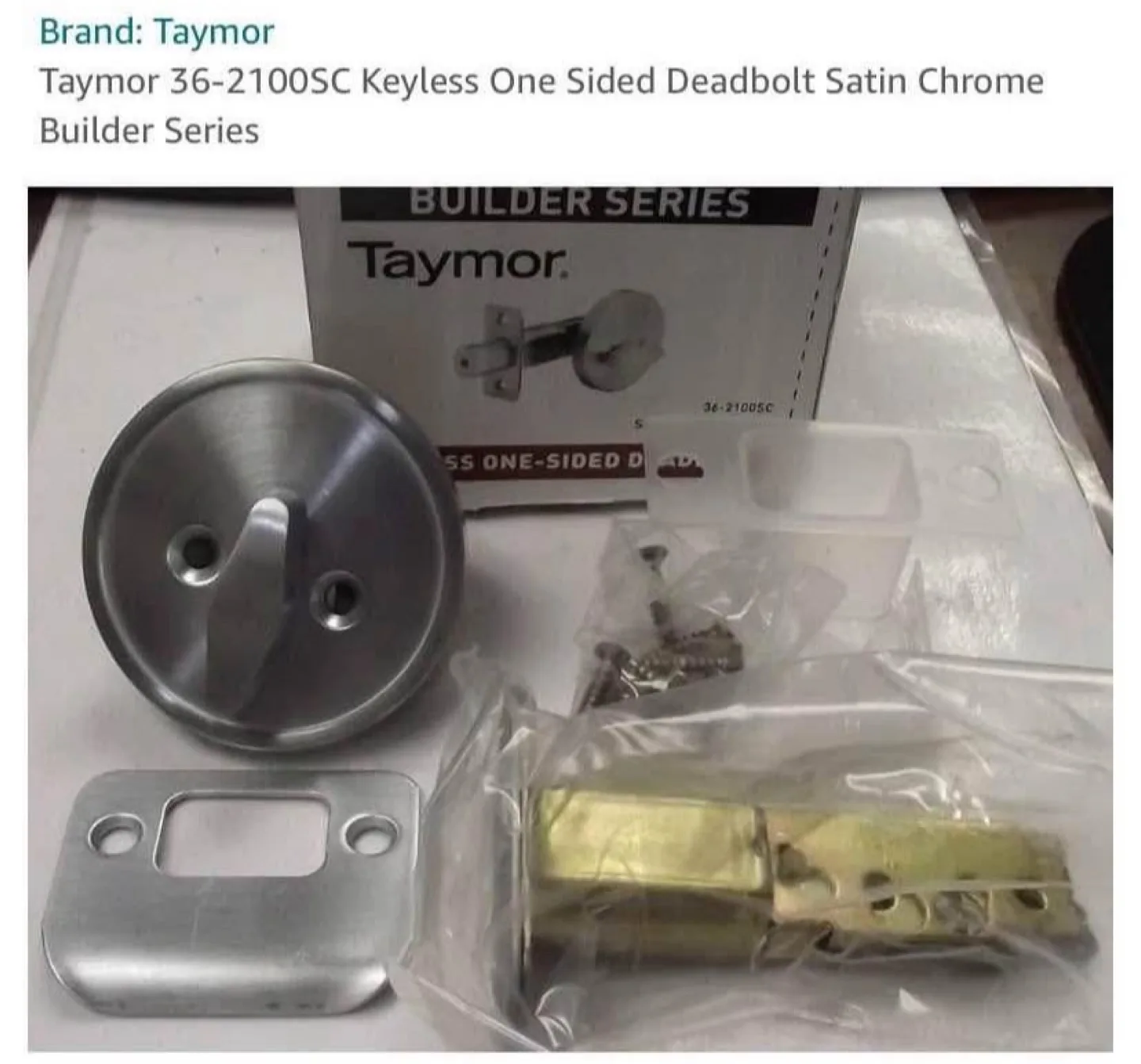 One-Sided Deadbolt Satin Chrome, Taymor 36-2100SC Keyless image indicator(2)