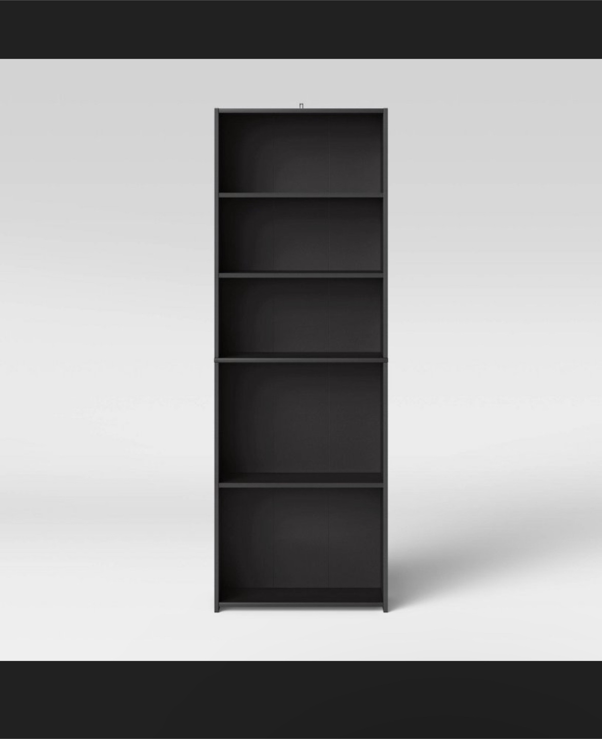 Black 5-Shelf Bookcase