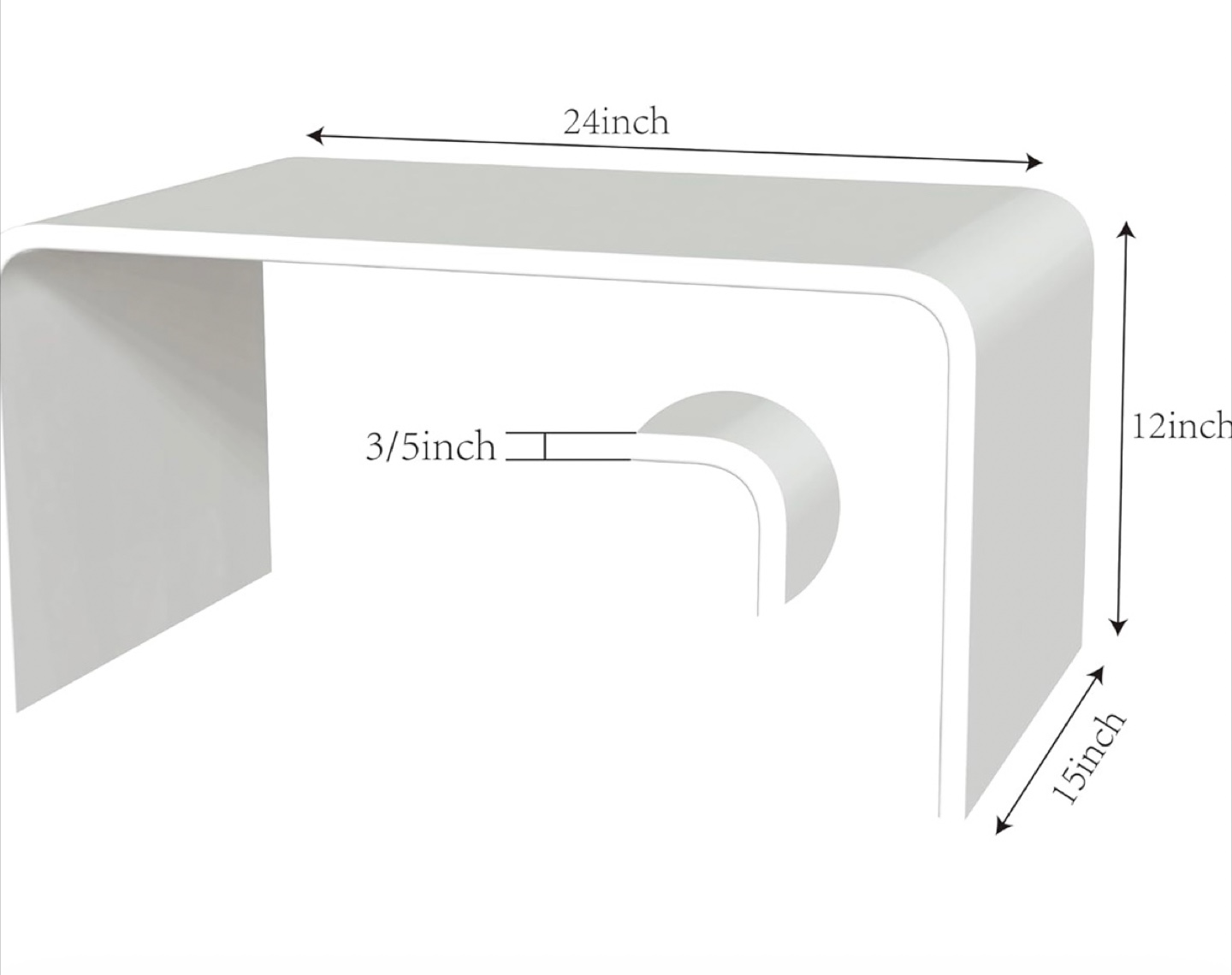White acrylic coffee/side table - photo 2